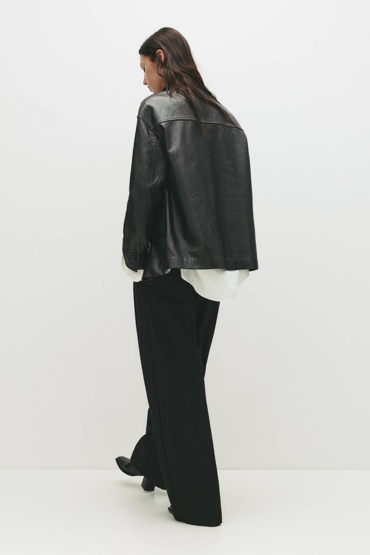 풀앤베어 빈티지 블랙 100 레더 자켓 7700/373 BLACK - 상세 이미지 4