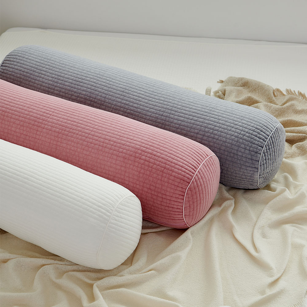 조은자리 국산 원형 롱쿠션 바디필로우 대형 긴쿠션 안고자는 큰 베개 긴베개 롱베개 피치스킨 진그레이 커버 이미지 7