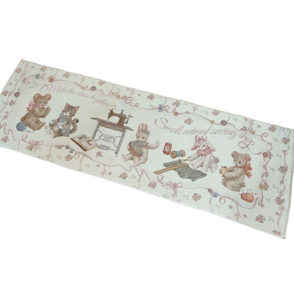 빈티지 발러그 공주 침대 주방 매트 현관 러그 발매트 핑크 침대 옆 러그 50x150cm - 상품 이미지