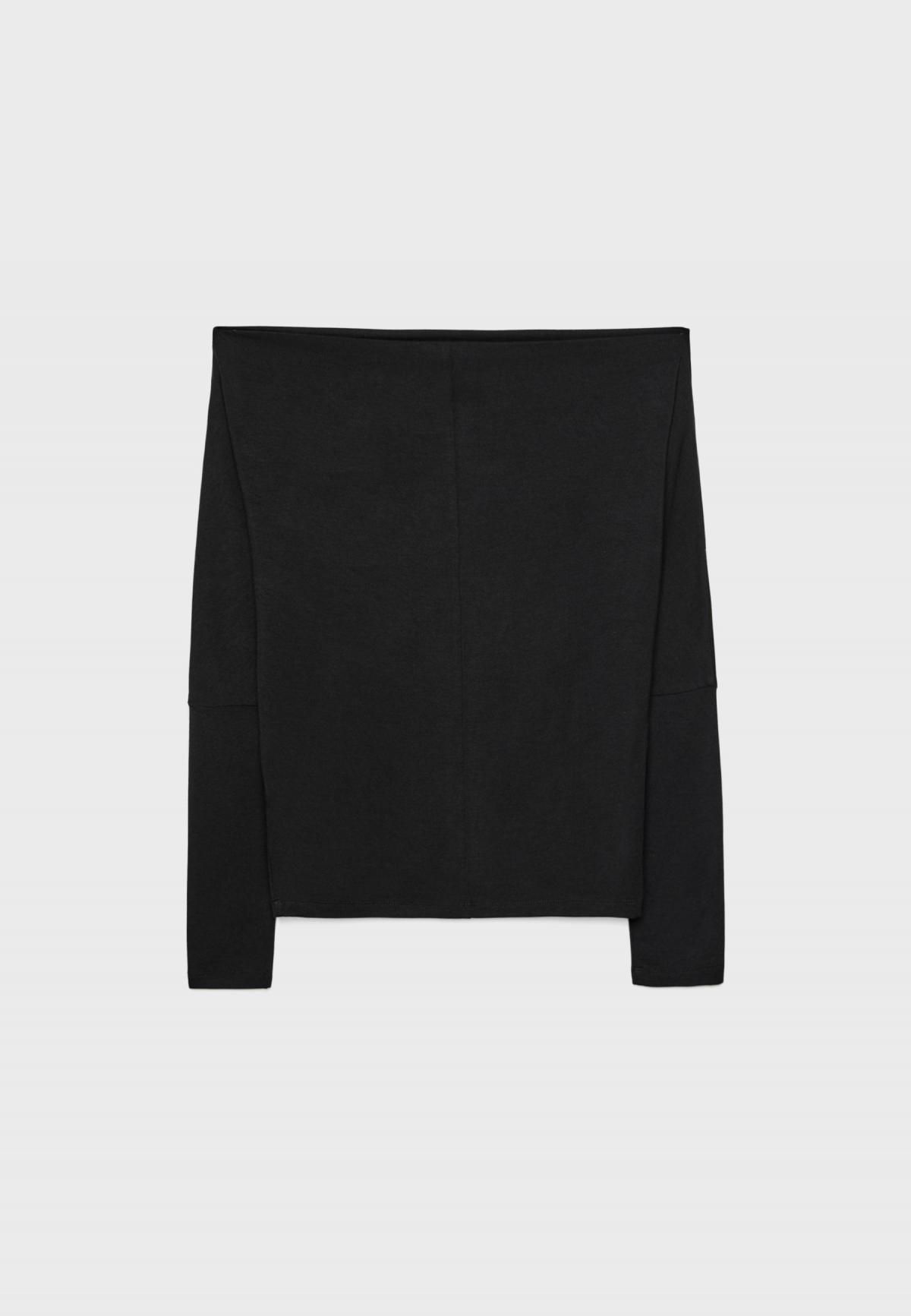 스트라디바리우스 모달믹스 소프트터치 언발란스 긴팔 티셔츠 6681/966 BLACK - 상품 이미지