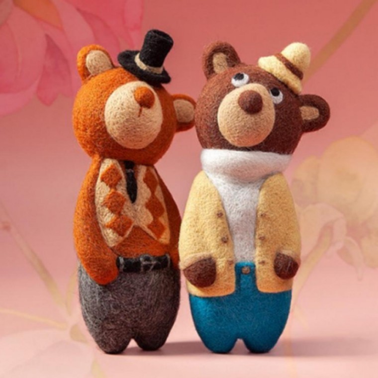 양모펠트 DIY 니들 키트 만들기 세트 인형 공예 - 메인 이미지