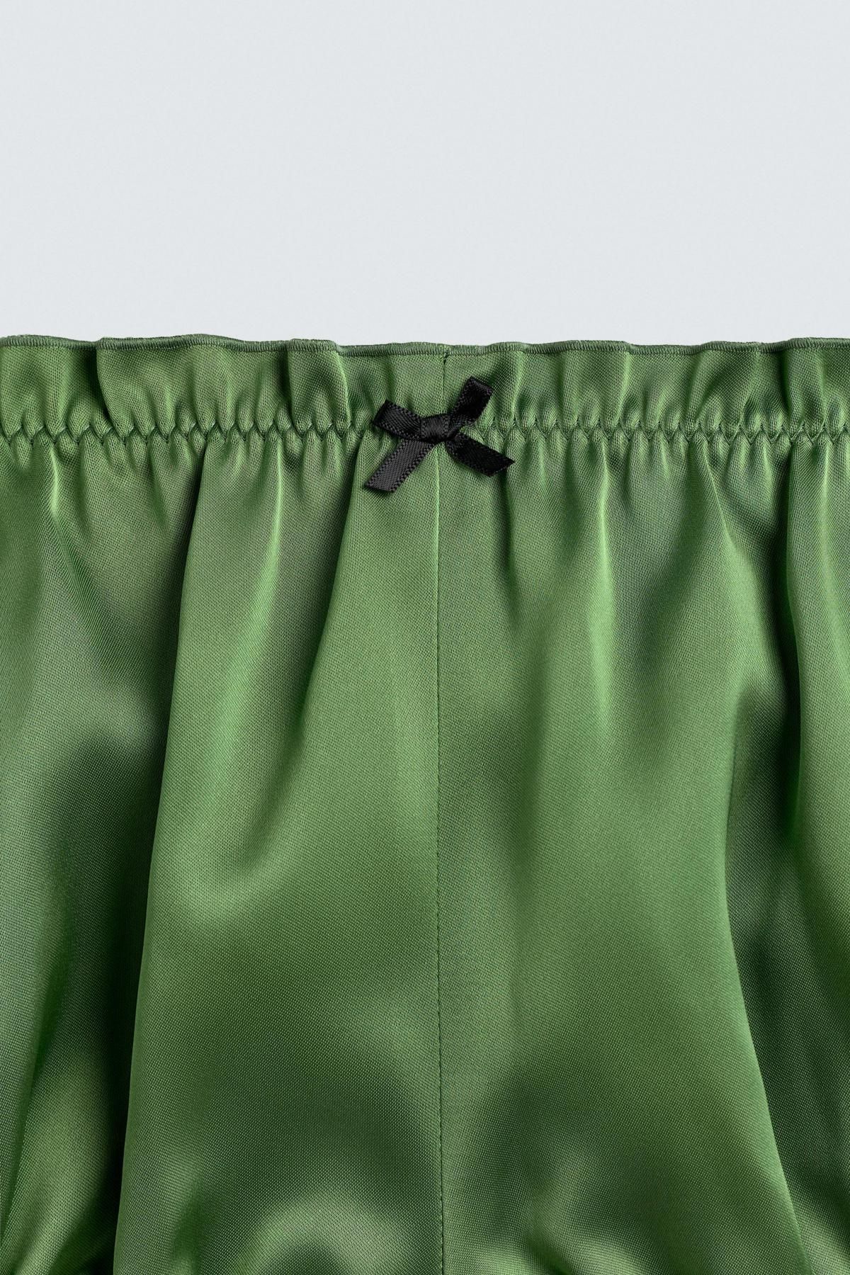 자라 새틴 미니 쇼츠 X 해리 램버트 디즈니 4391/526 GREEN - 상세 이미지 4