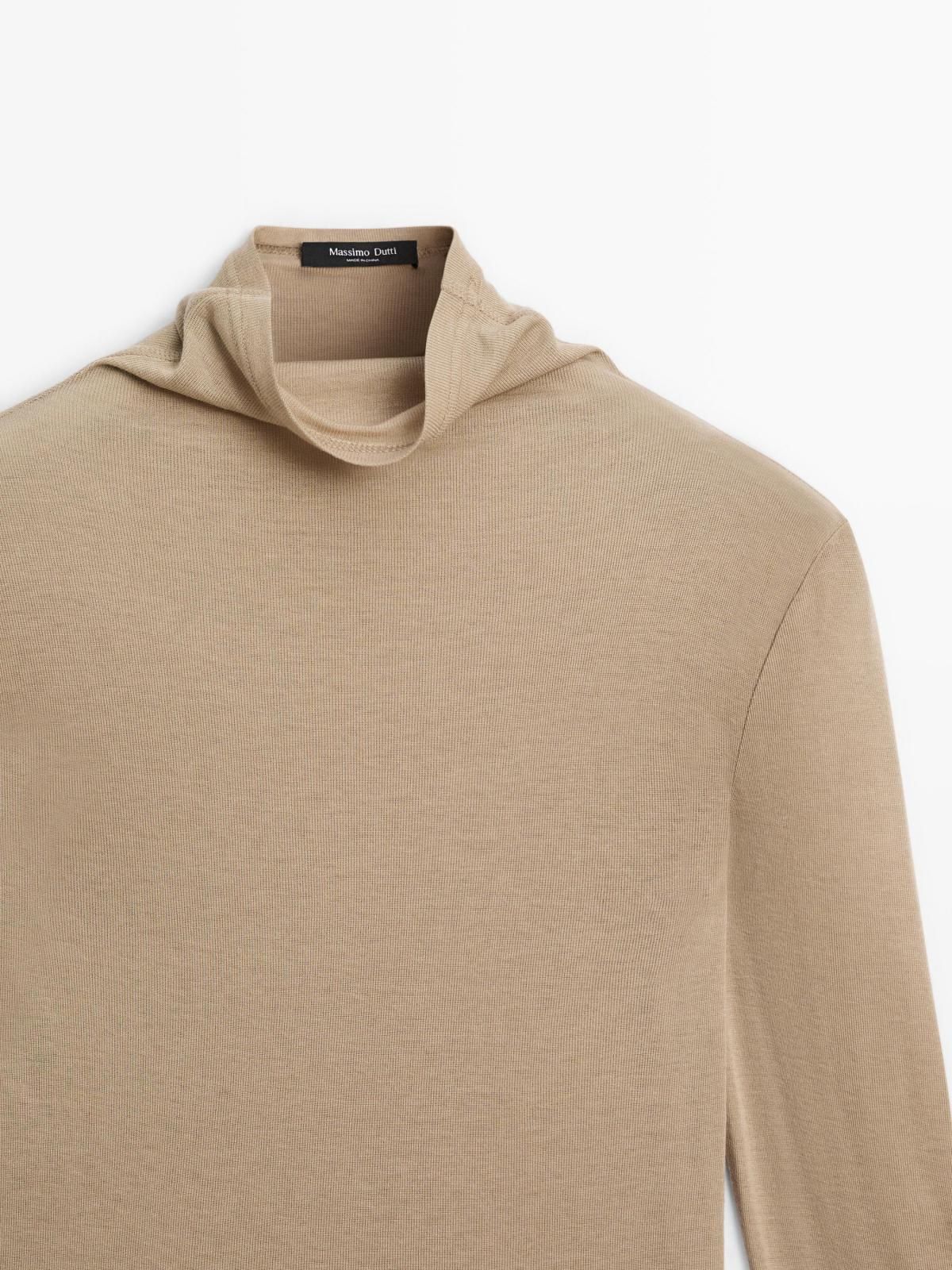 마시모두띠 라이오셀 울 하이넥 슬림핏 긴팔 티셔츠 6277/574 BEIGE MARL 이미지 6