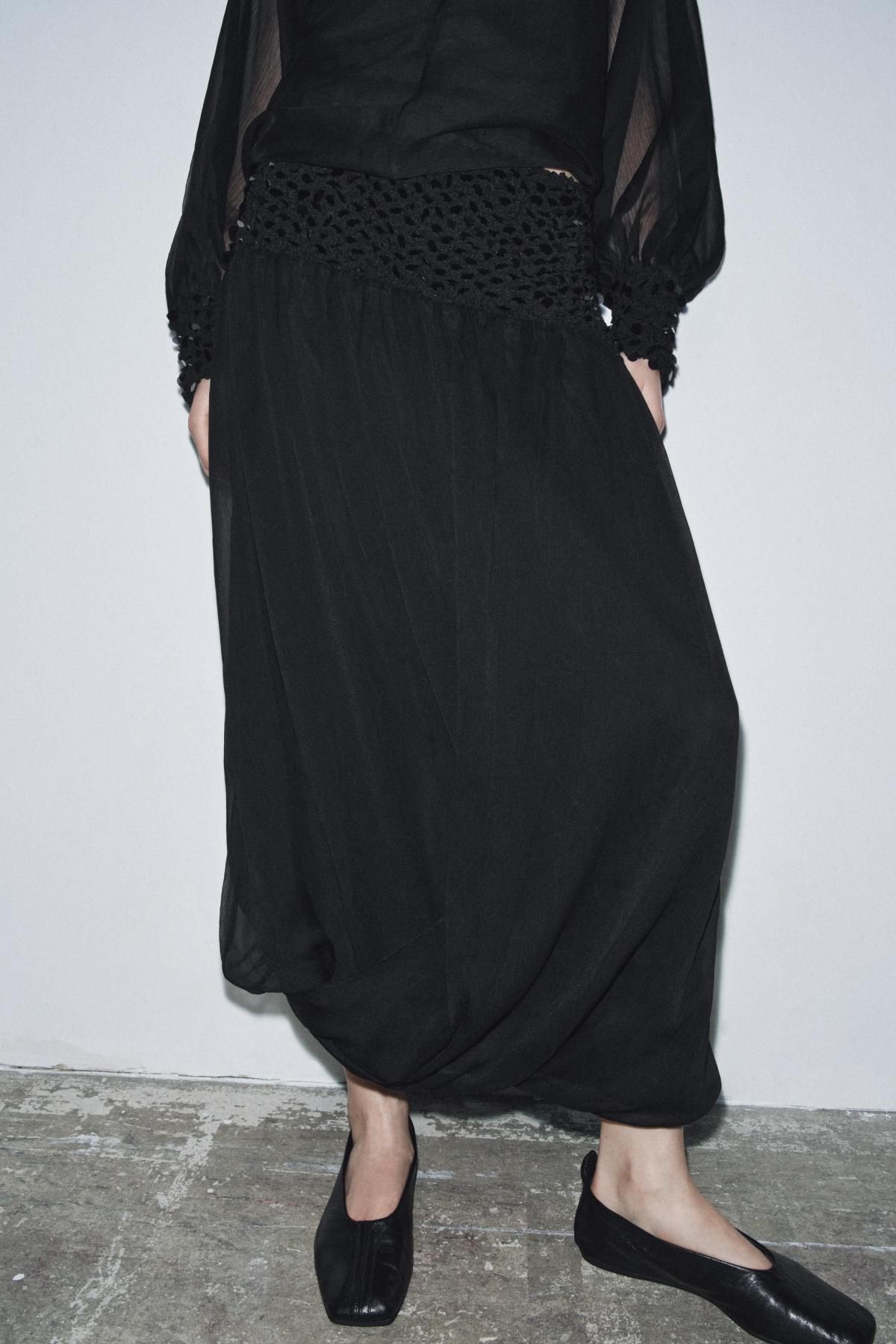 자라 글램 시퀸 미디 스커트 1758/247 BLACK - 상세 이미지 3