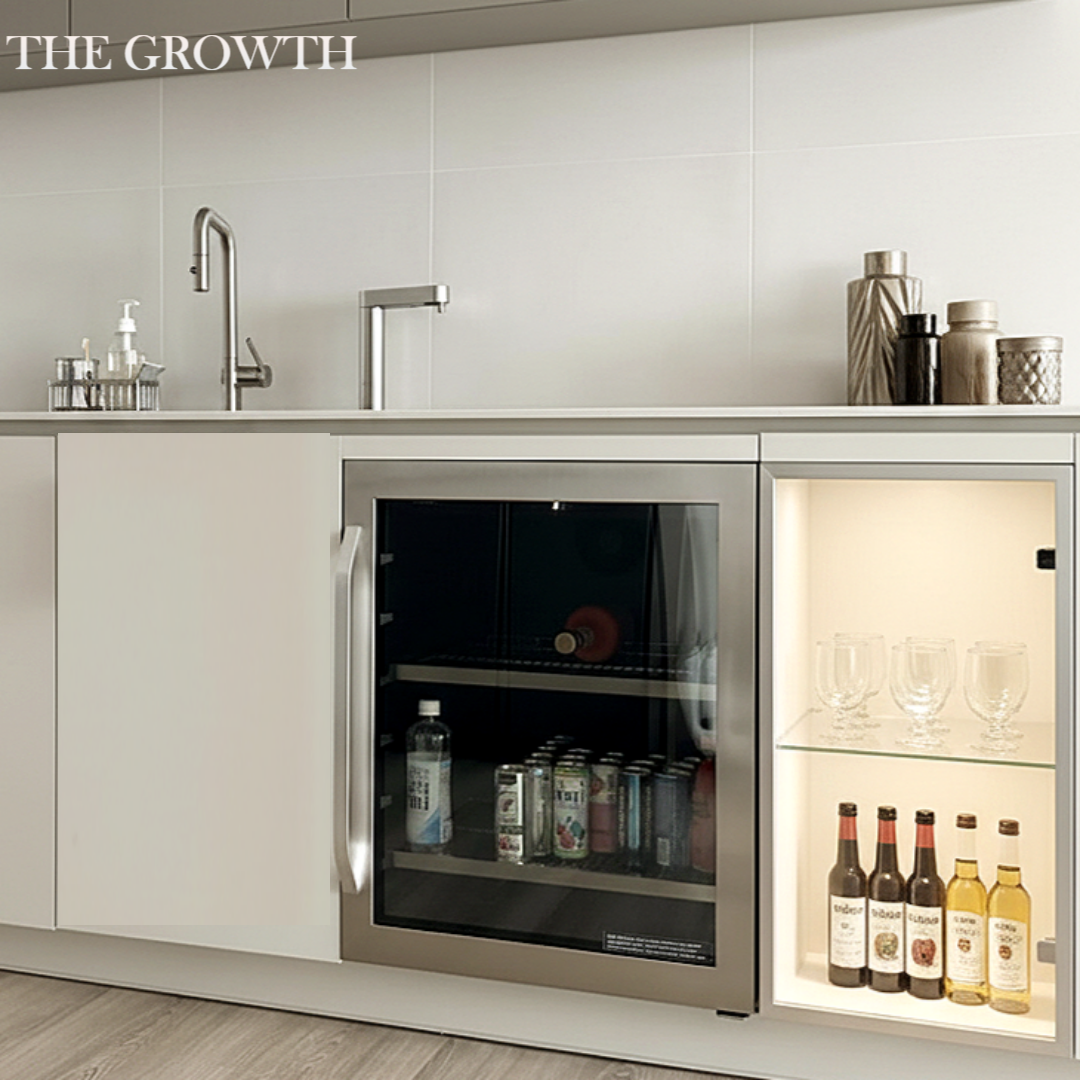빌트인냉장고 하부장 소형 사무실냉장고 맥주 음료수 실버 아일랜드 식탁 싱크대 146L