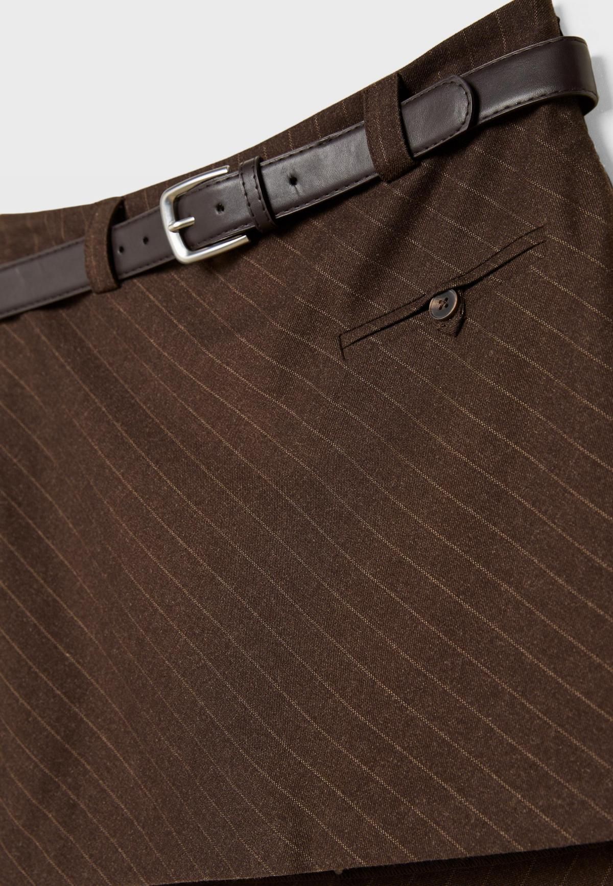 스트라디바리우스 테크니컬 벨트 브라운 미니 스커트 4711/971 BROWN - 상세 이미지 3