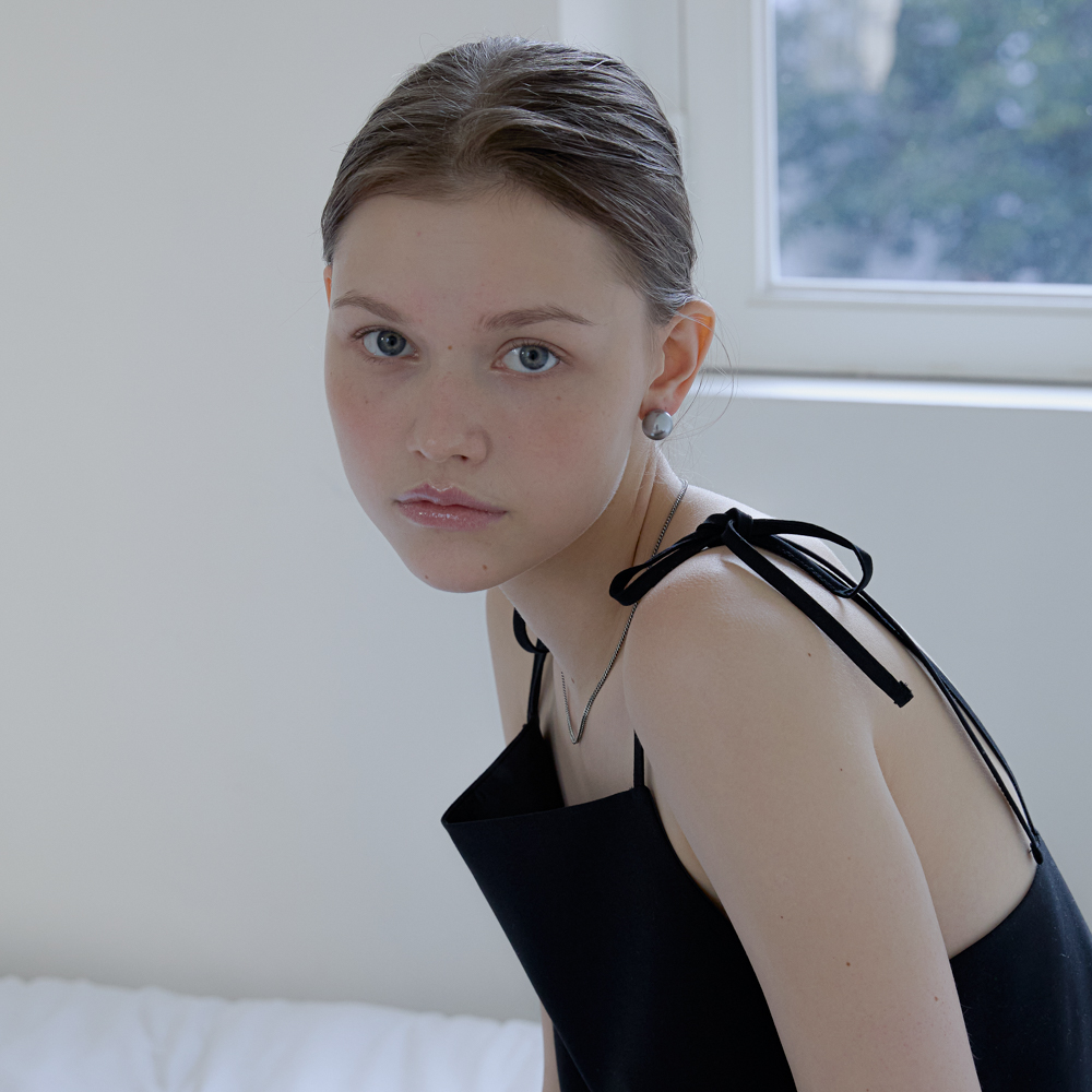 실버925 흑진주 귀걸이 한복 혼주 미니 볼드