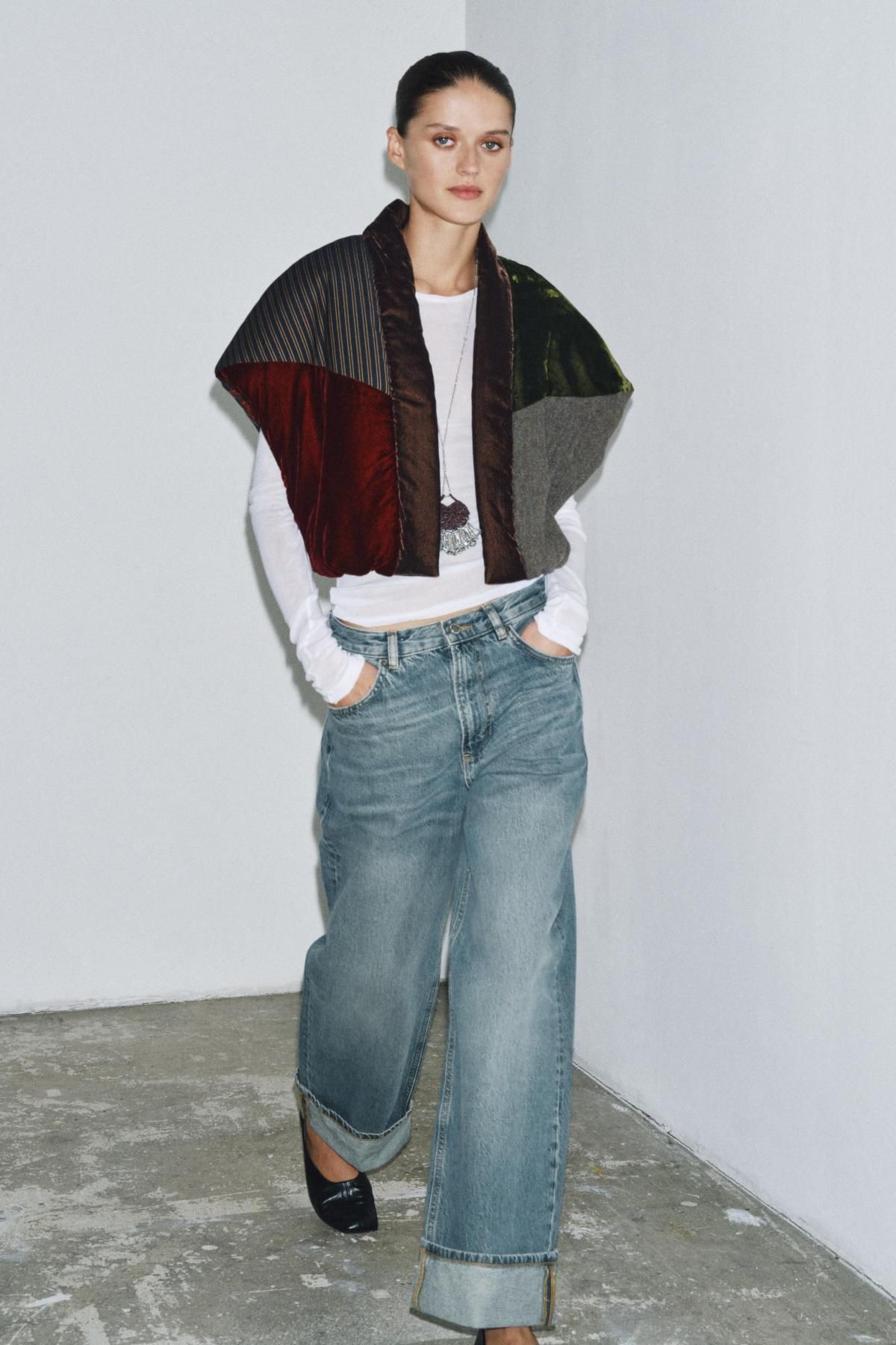 자라 퀼팅 벨벳 배색 디테일 베스트 1023/229 MULTICOLOURED - 상세 이미지 2
