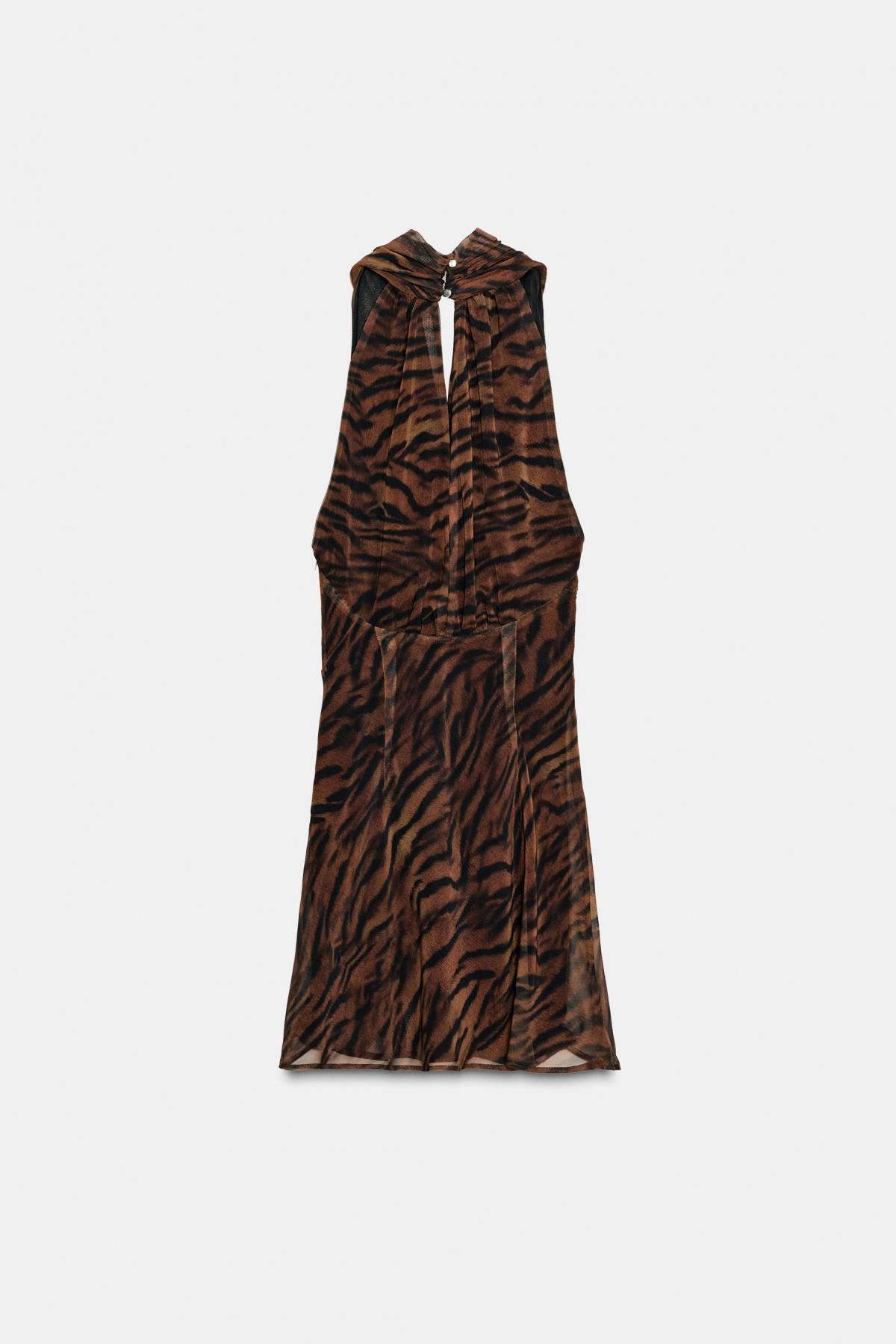 자라 애니멀프린트 랩 미니 원피스 9121/215 BLACK / BROWN - 상세 이미지 5