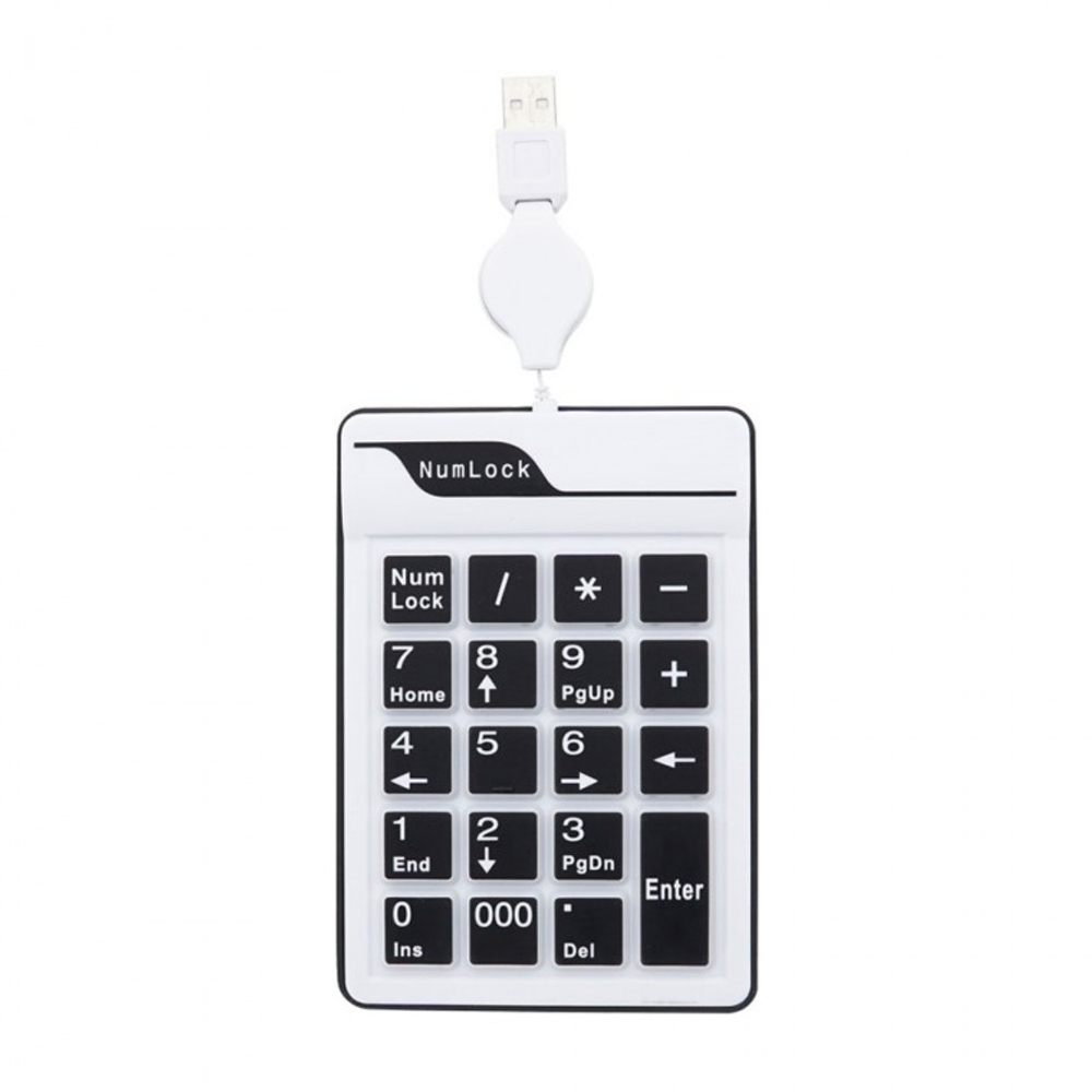 USB 자동감김 키패드 19키 저소음 숫자 키패드 - 상품 이미지