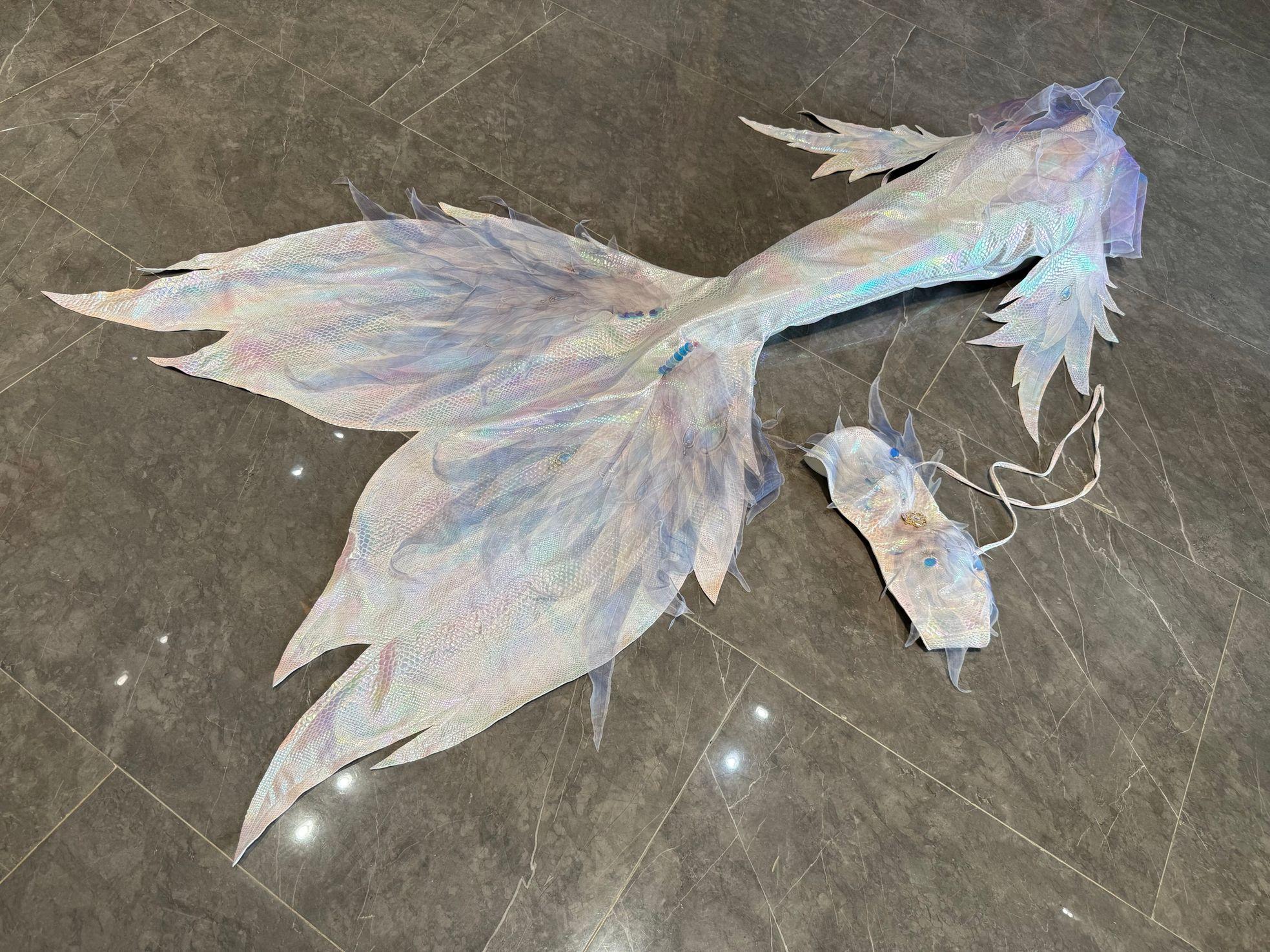 아쿠아리움 인어공주 프리다이빙 슈트 머메이드아웃핏 수영복 수족관 촬영용 지느러미 의상 옐로우 S - 상세 이미지 2