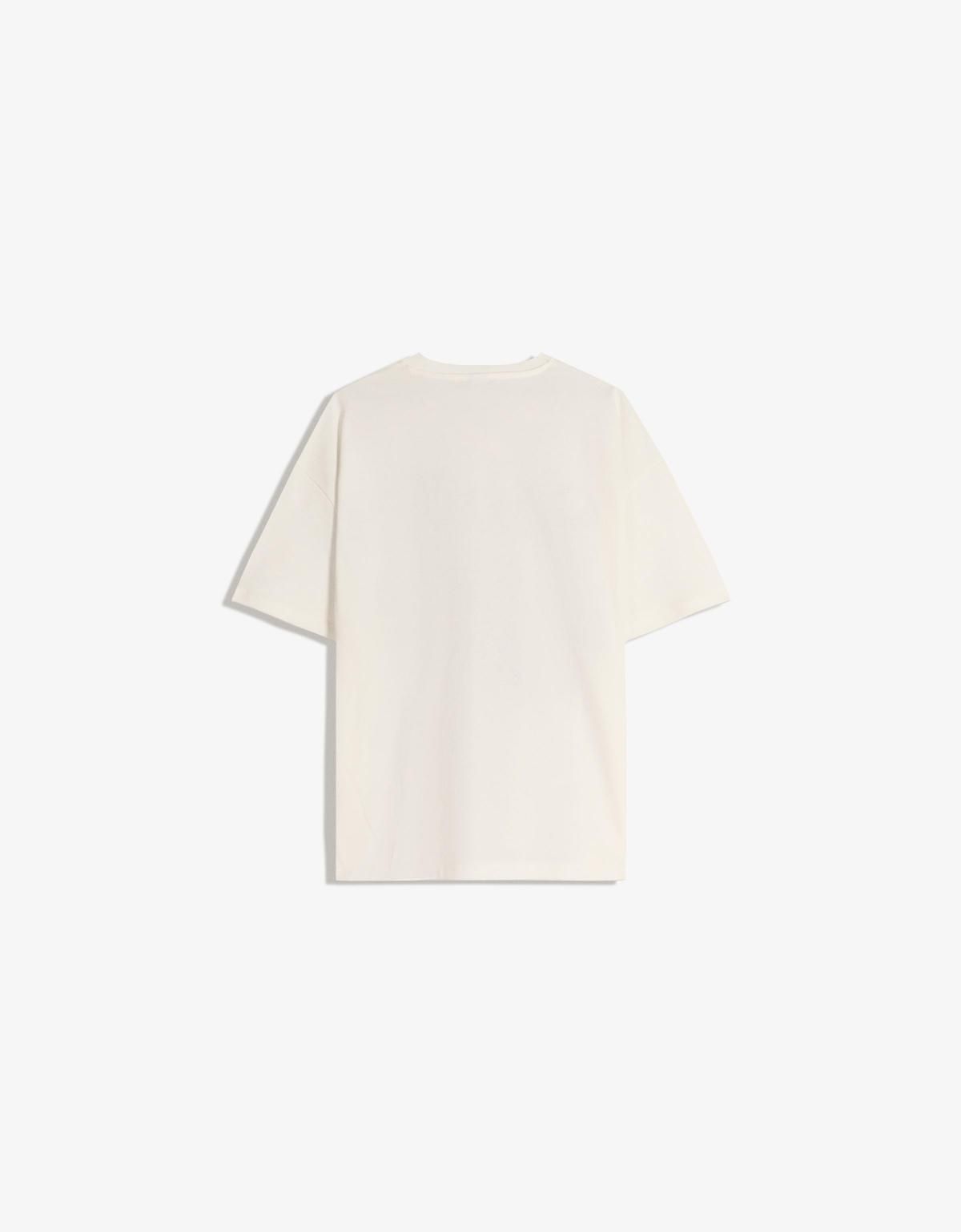 버쉬카 오버사이즈 프린트 레터링 반팔 티셔츠 7652/167 OFF WHITE - 상세 이미지 2