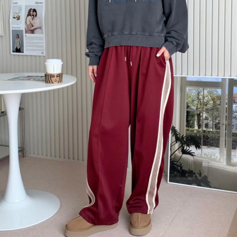 와이드 팬츠 밴딩 추리닝 남녀공용 오버핏 힙한 - 상품 이미지