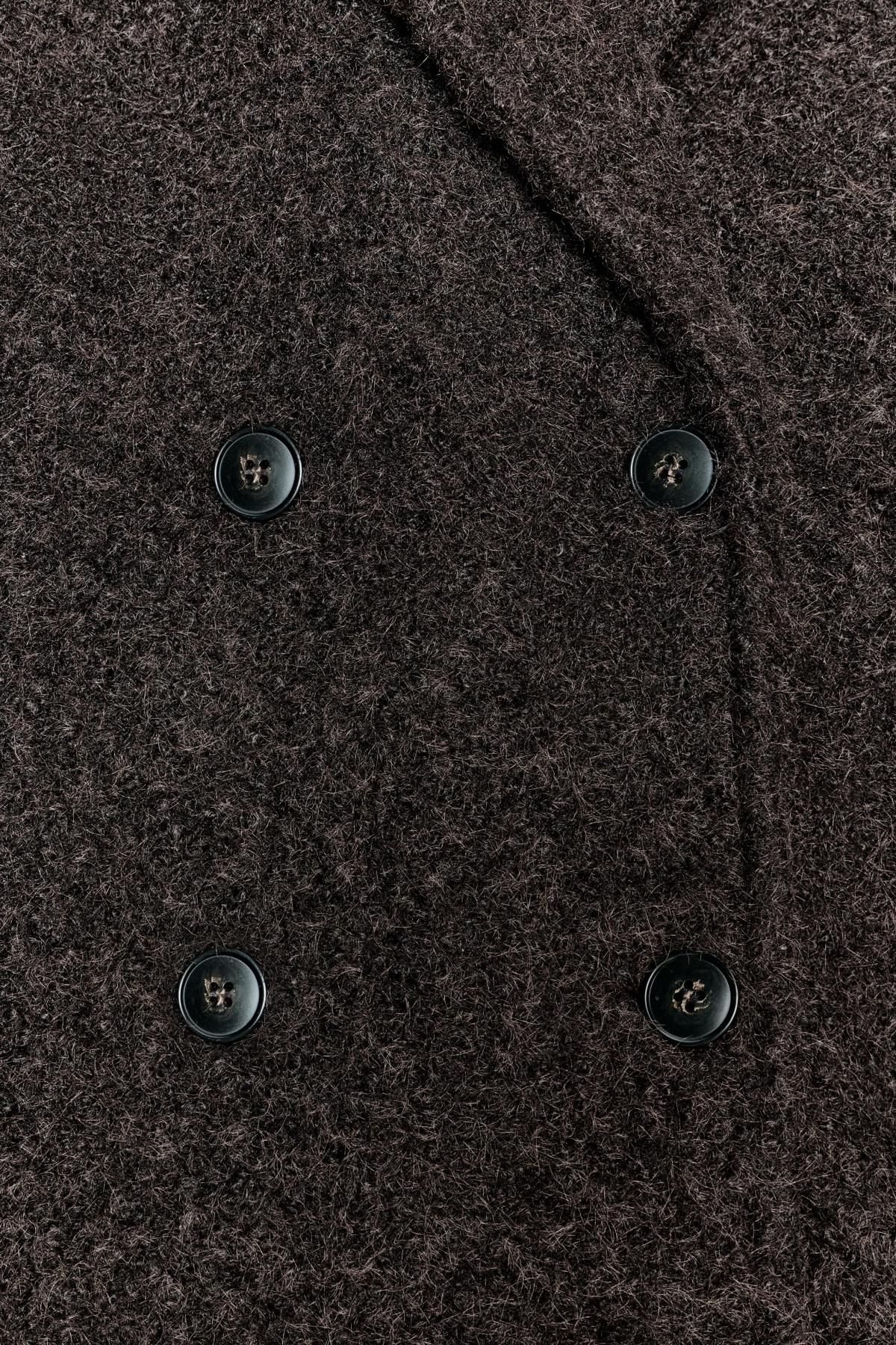 자라 부클레 더블브레스트 미디 울 코트 8073/328 DARK BROWN - 상세 이미지 5