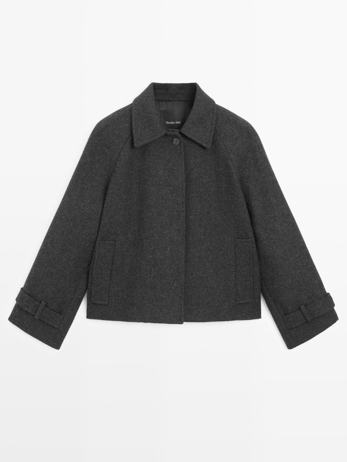 마시모두띠 클래식 울블렌드 래글런 소매 숏 코트 6456/907 GREY - 상품 이미지