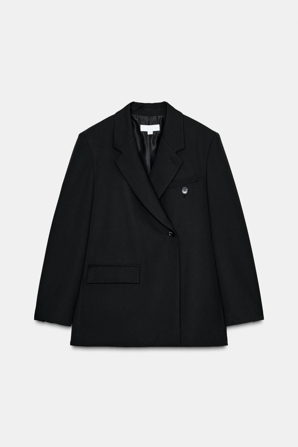 자라 오버사이즈 더블브레스트 블랙 블레이저 9268/640 BLACK - 메인 이미지