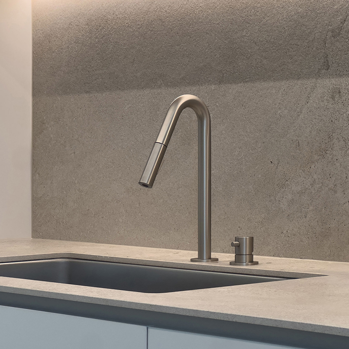 라우체 쿠치나 무광 니켈 주방 싱크수전 쿠치나TM0024N