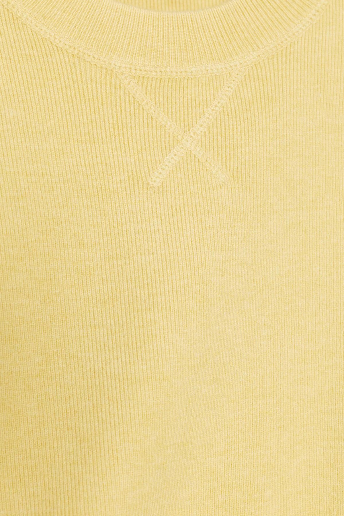 자라 라이트옐로우 미니멀 라운드넥 니트 스웨터 2142/203 MID-YELLOW 이미지 7