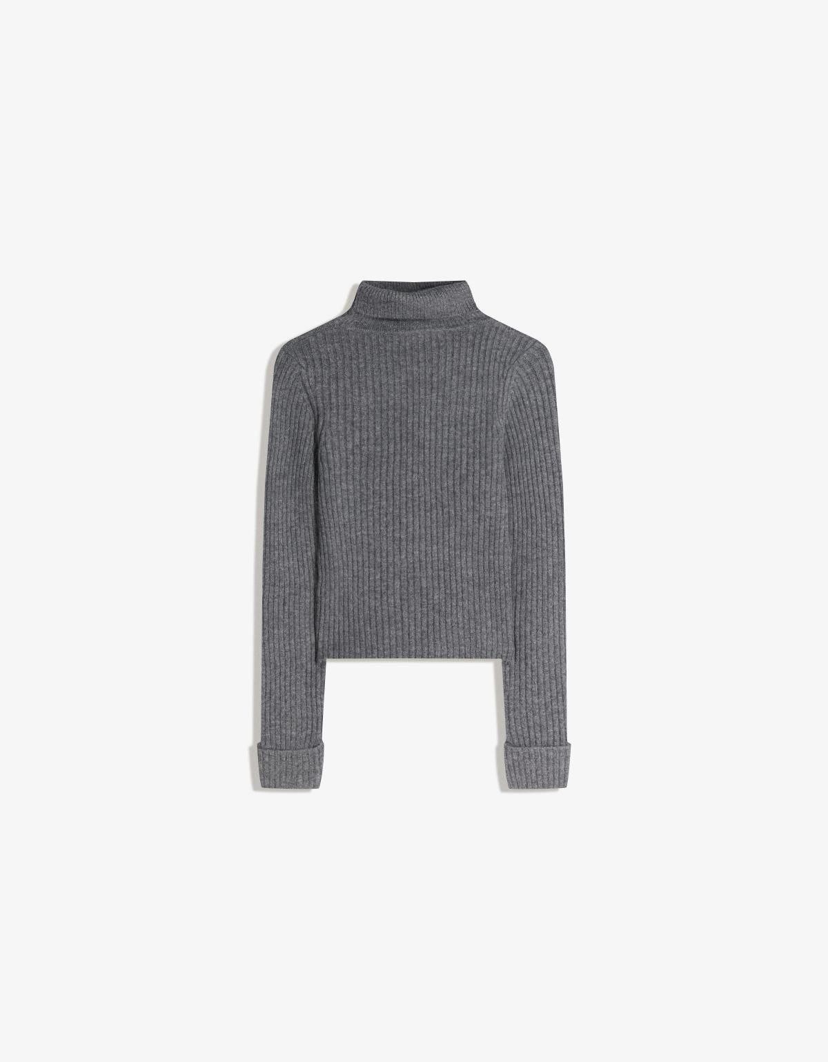 버쉬카 베이직 골지 하이넥 니트 스웨터 7117/663 DARK GREY - 상세 이미지 2