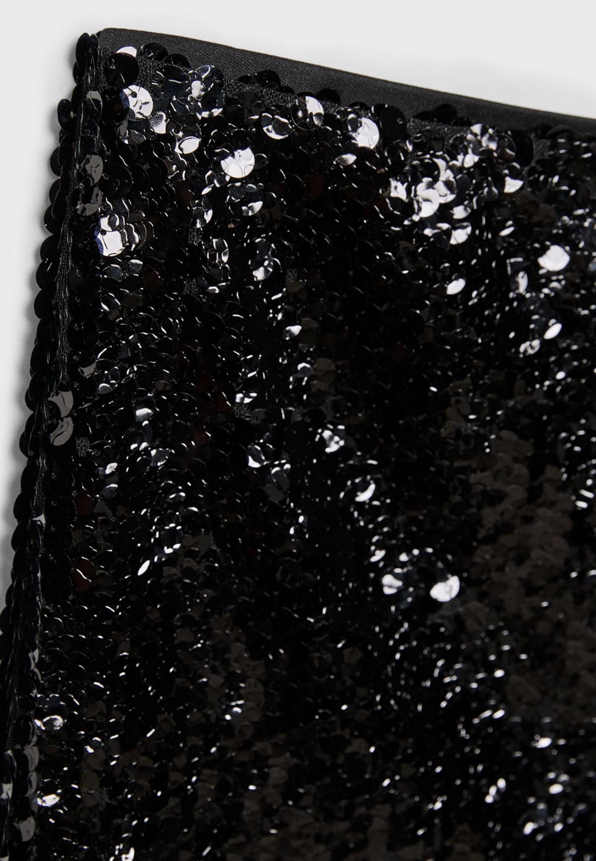 스트라디바리우스 글리터 시퀸 미니 스커트 8413/525 BLACK - 상세 이미지 2