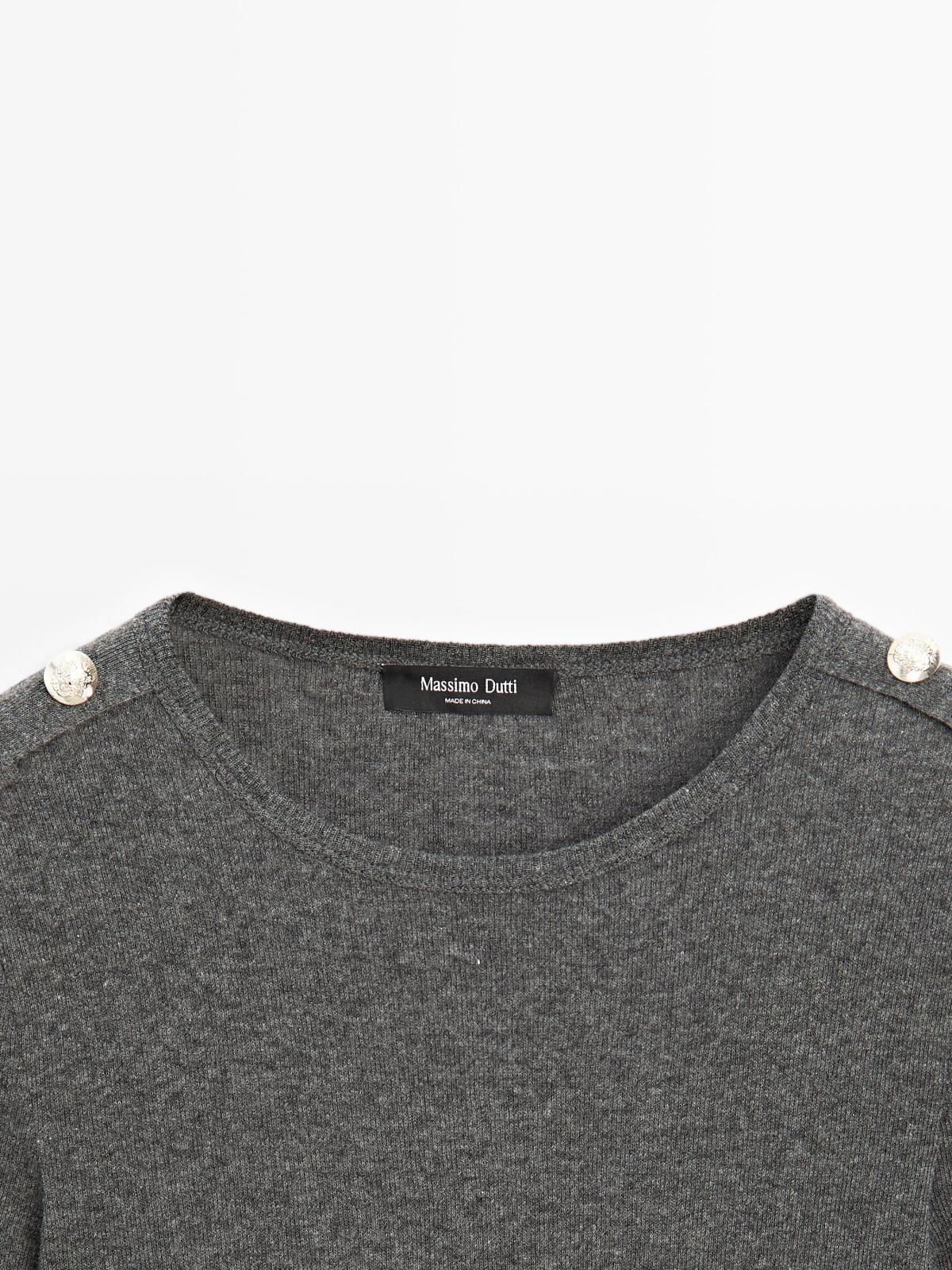 마시모두띠 골드 숄더 코튼 혼방 니트 긴팔 티셔츠 6285/106 GREY MARL - 상세 이미지 5