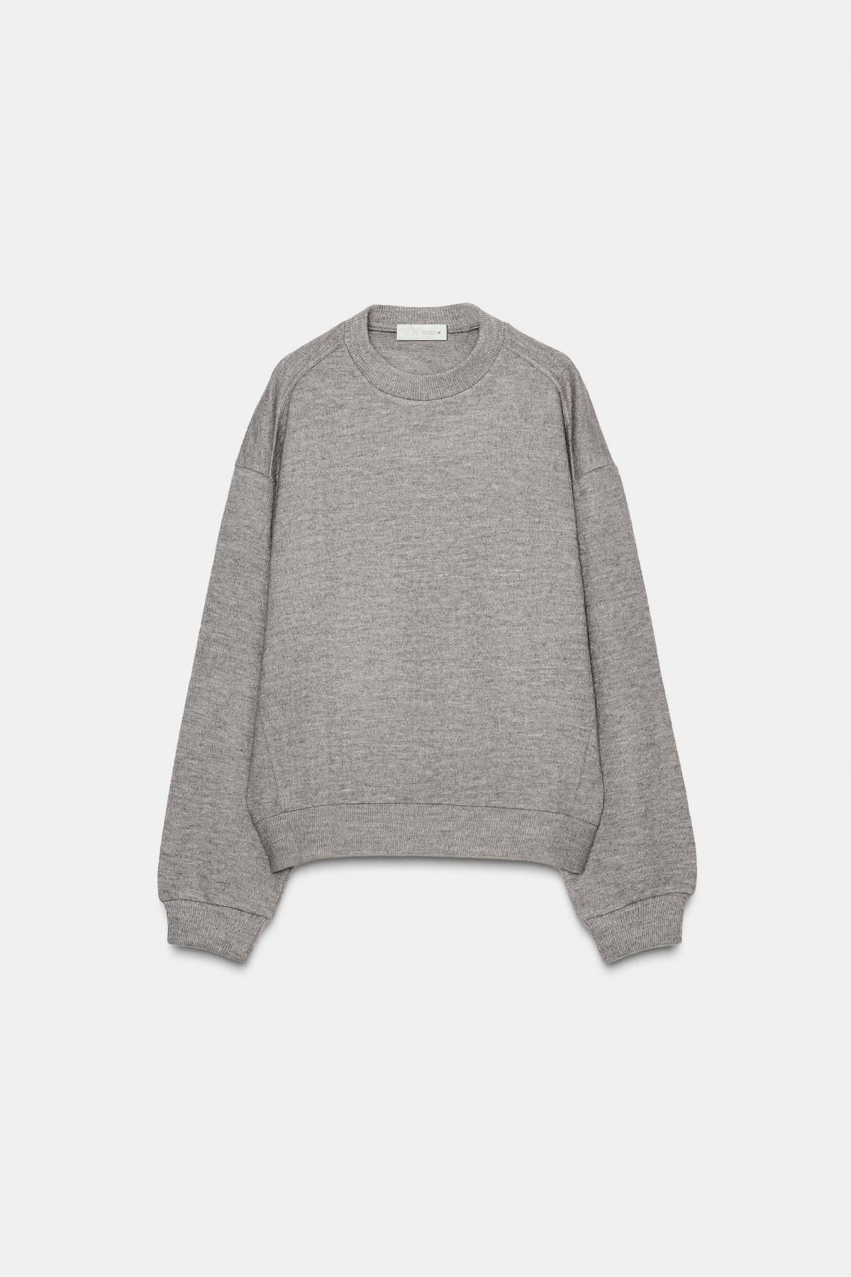 자라 소프트 라운드넥 긴팔 맨투맨 5070/631 TAUPE GREY - 메인 이미지