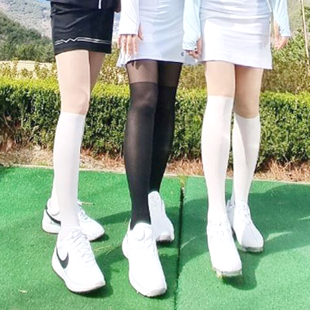여성 골프 스타킹 여름 냉감 투톤 압박 니삭스 - 메인 이미지