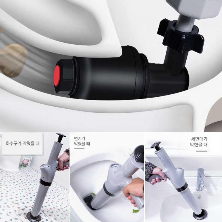 고압력 일체형 펌프 뚜러뻥 간편 사용 변기 뚫는 기계 뚫어뻥 배수구 클리너 막힌 - 메인 이미지