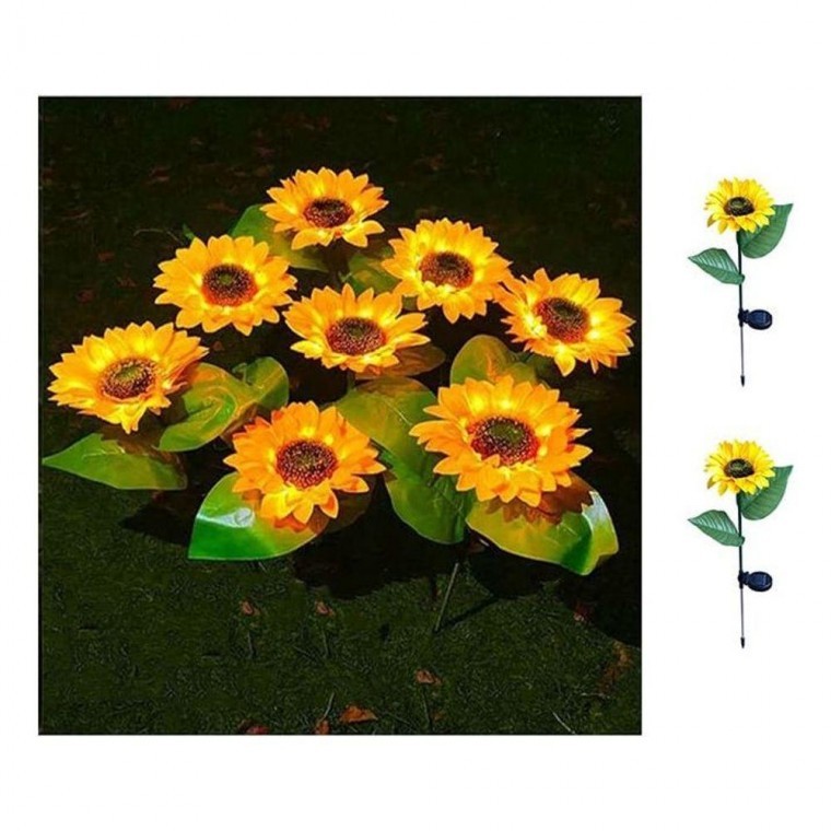 야외등 해바라기 정원등 2개입 1구 잔디 태양등 해바라기등 잔디등 장식 조명등 마당 - 메인 이미지