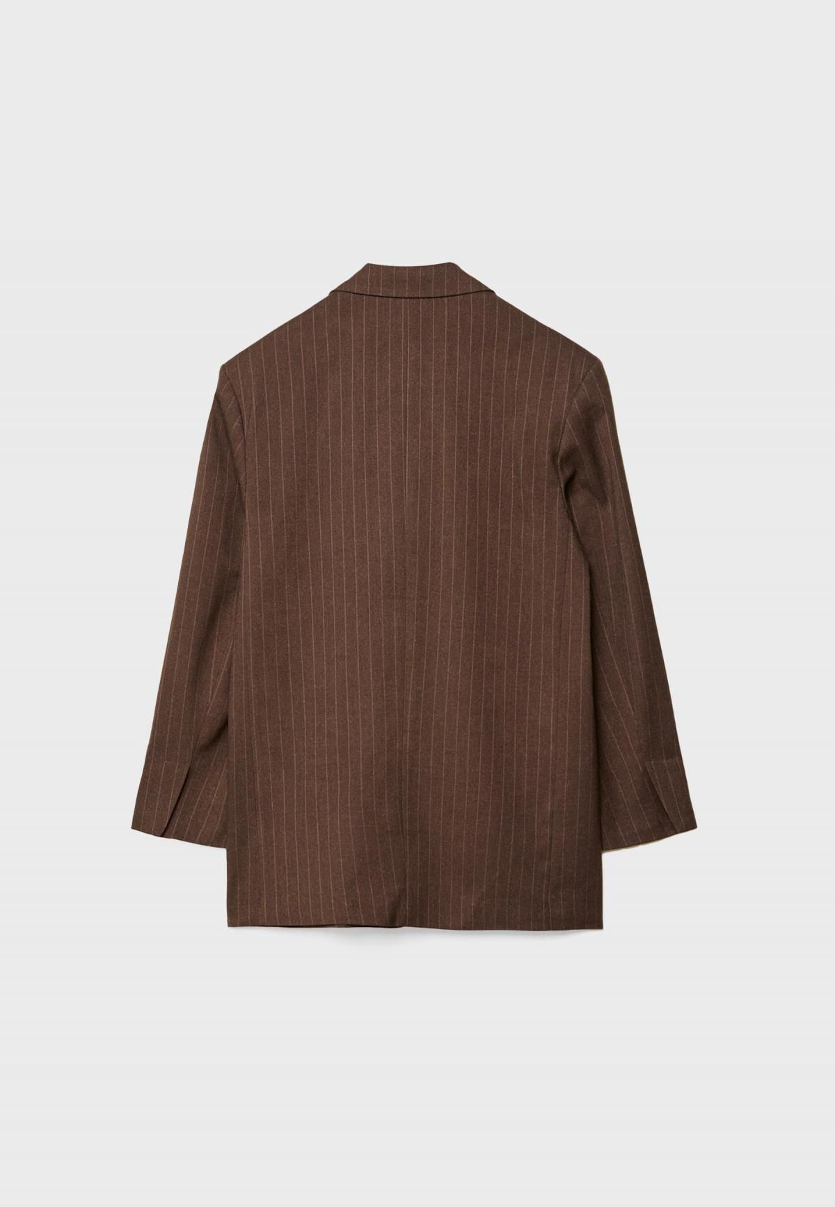 스트라디바리우스 스트라이프 오버사이즈 테일러드 재킷 5946/753 BROWN - 상세 이미지 3