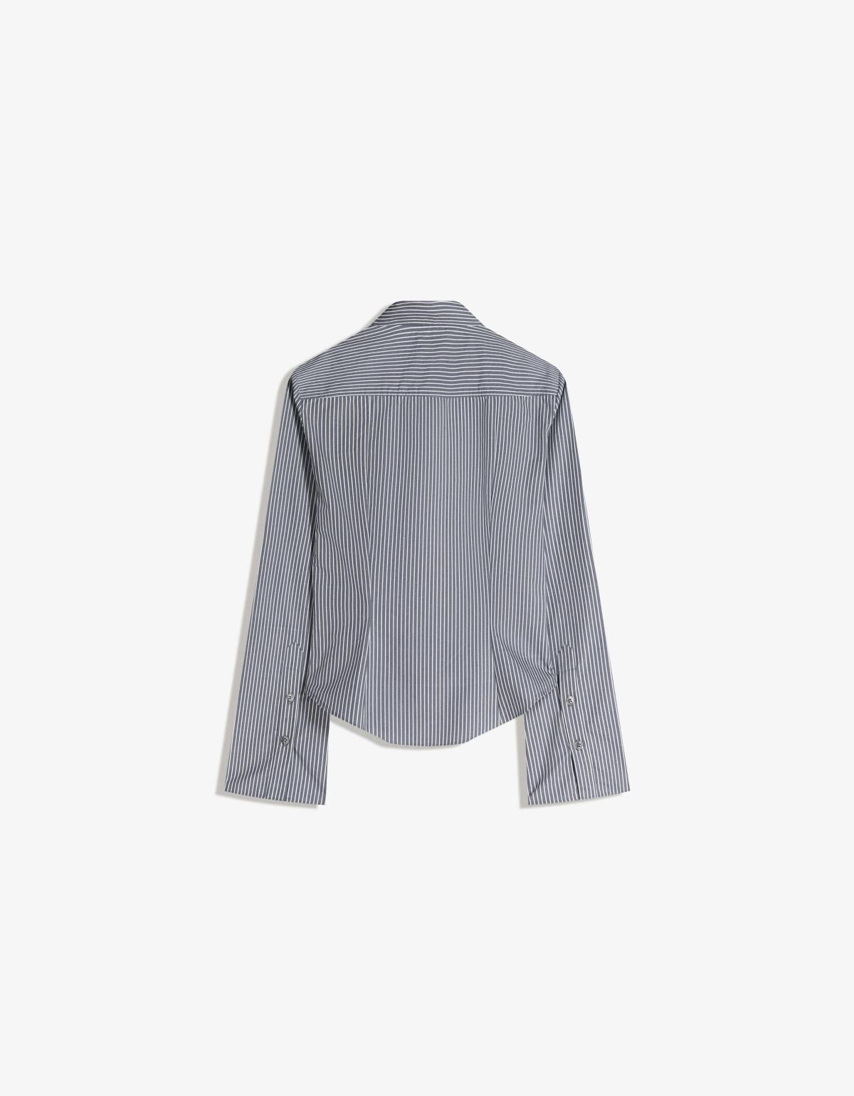 버쉬카 스트라이프 테일러드 플레어 소매 셔츠 6278/692 GREY - 상세 이미지 5
