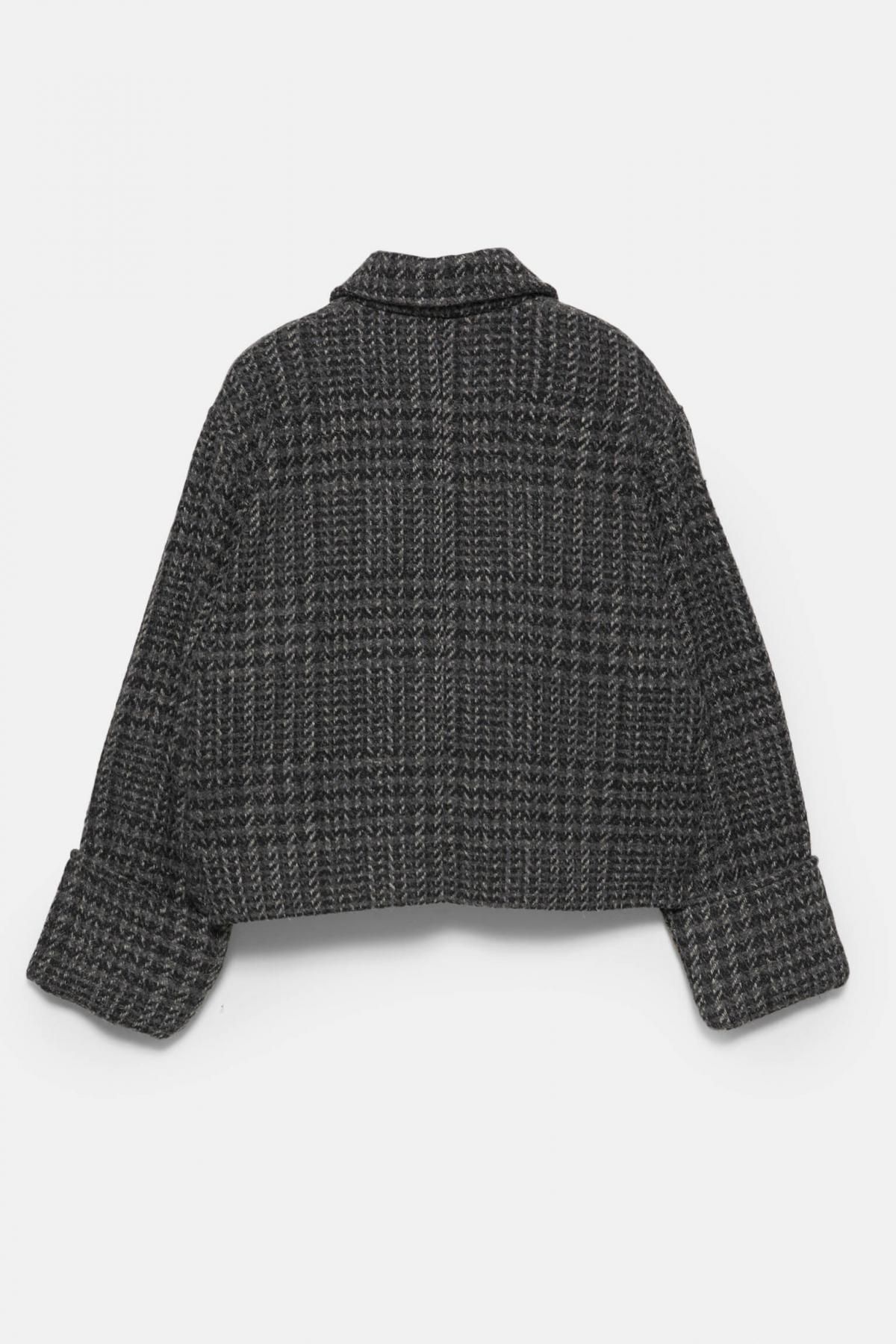 풀앤베어 클래식 체크 숏 펠트 코트 7800/312 GREY SHADES 이미지 7