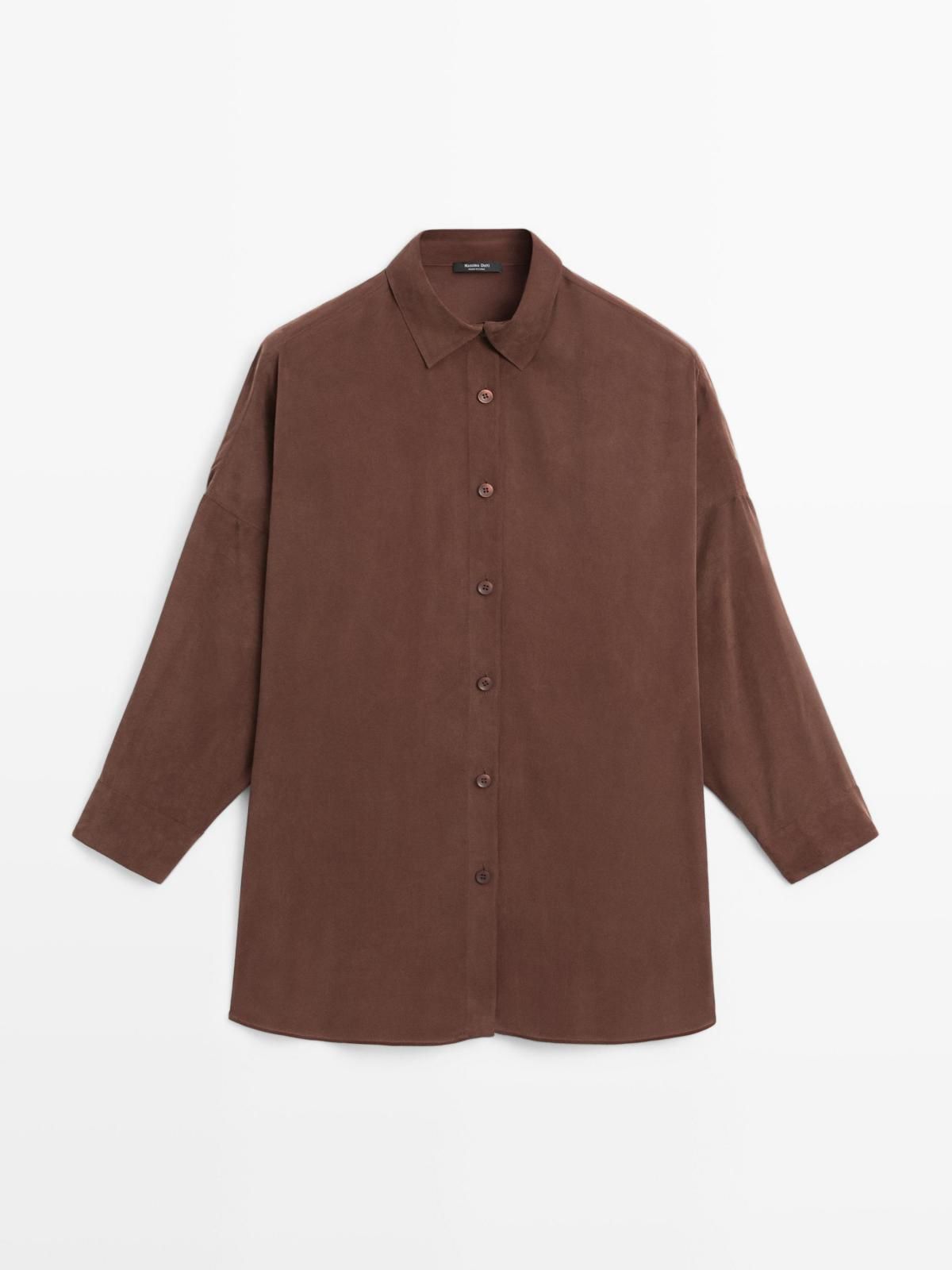 마시모두띠 오버핏 브라운 롱 플루이드 셔츠 5164/964 BROWN - 상품 이미지