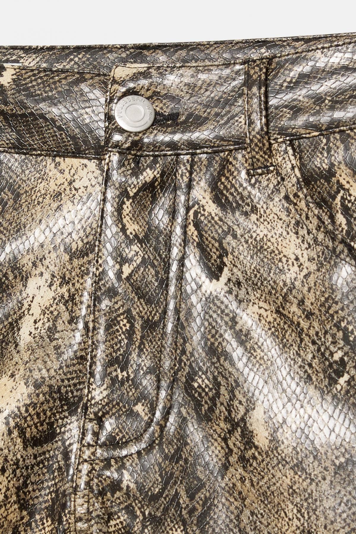 풀앤베어 레더 이펙트 애니멀 프린트 하이웨스트 반바지 7696/349 SNAKESKIN PRINT 이미지 8