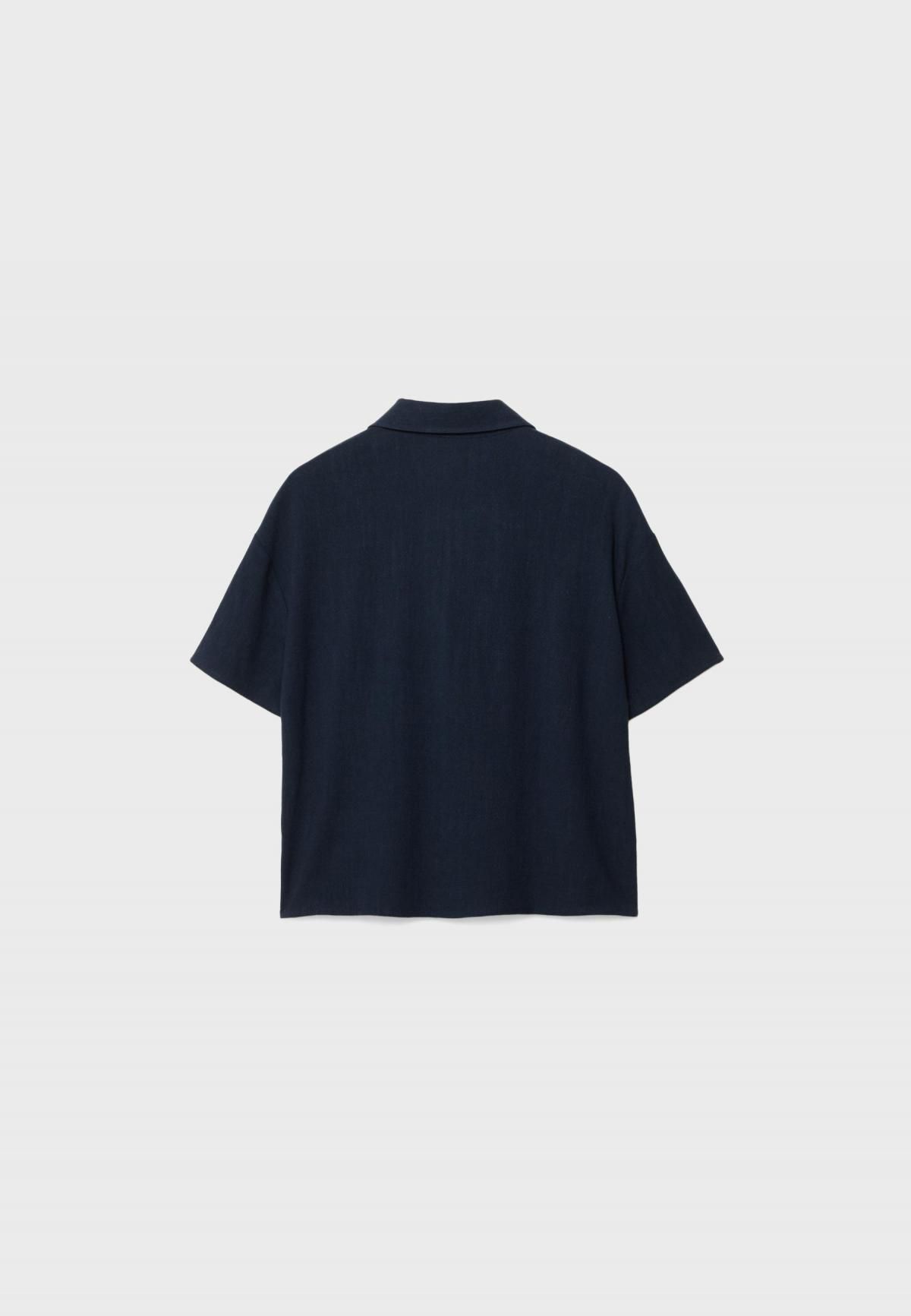 스트라디바리우스 린넨 블렌드 쿨링 반팔 셔츠 2006/741 DARK BLUE - 상세 이미지 2