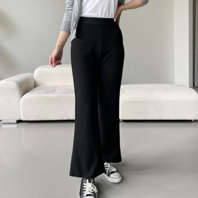 스판 밴딩 부츠컷 롱 팬츠 아스민 부츠컷바지 밴딩팬츠 - 상품 이미지