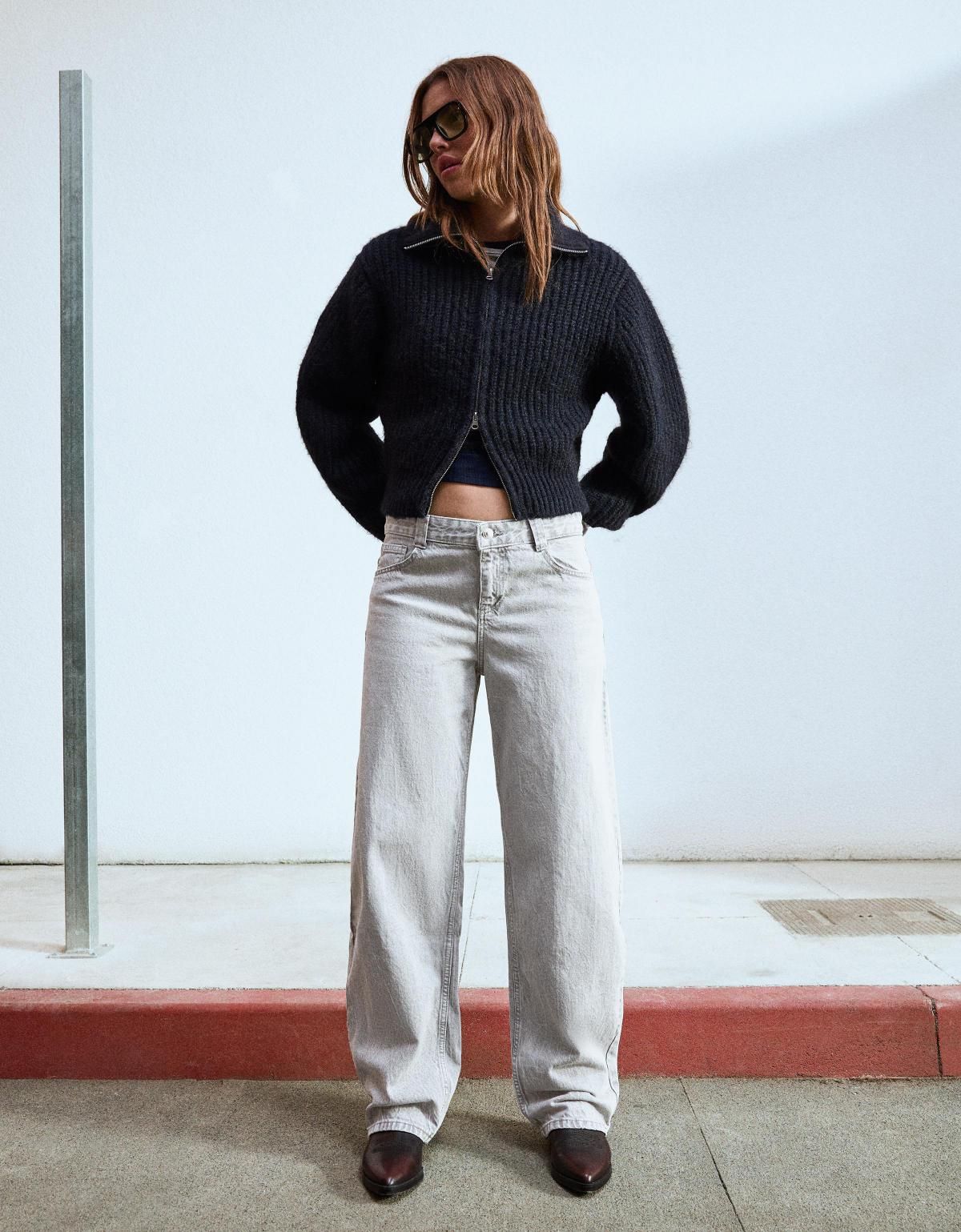 버쉬카 라이트그레이 오버핏 배럴 데님 팬츠 5003/450 GREY - 상세 이미지 4