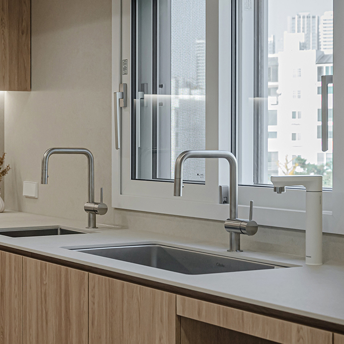 라우체 코인 무광 니켈 주방 싱크수전 코인51109CN