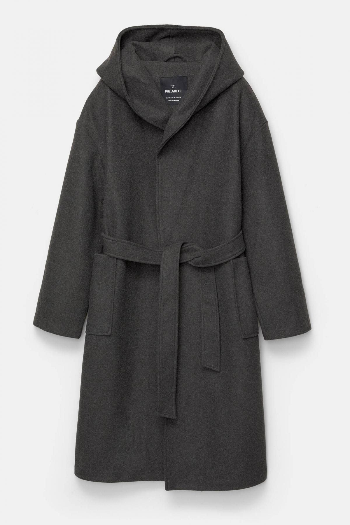 풀앤베어 프리미엄 소프트 롱 후드 벨트 코트 7800/357 ANTHRACITE GREY - 메인 이미지