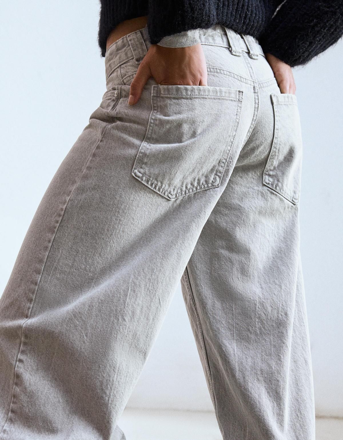버쉬카 라이트그레이 오버핏 배럴 데님 팬츠 5003/450 GREY - 상세 이미지 3