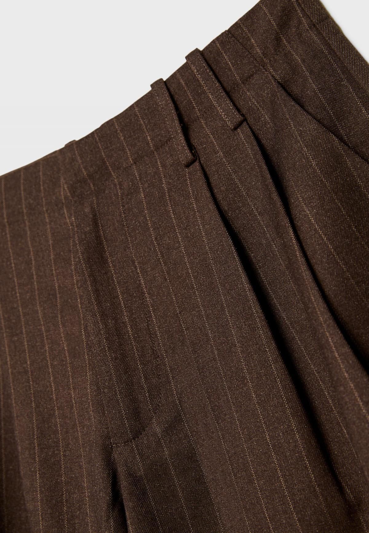 스트라디바리우스 스트라이프 스마트 와이드 슬랙스 팬츠 4552/753 BROWN - 상세 이미지 3