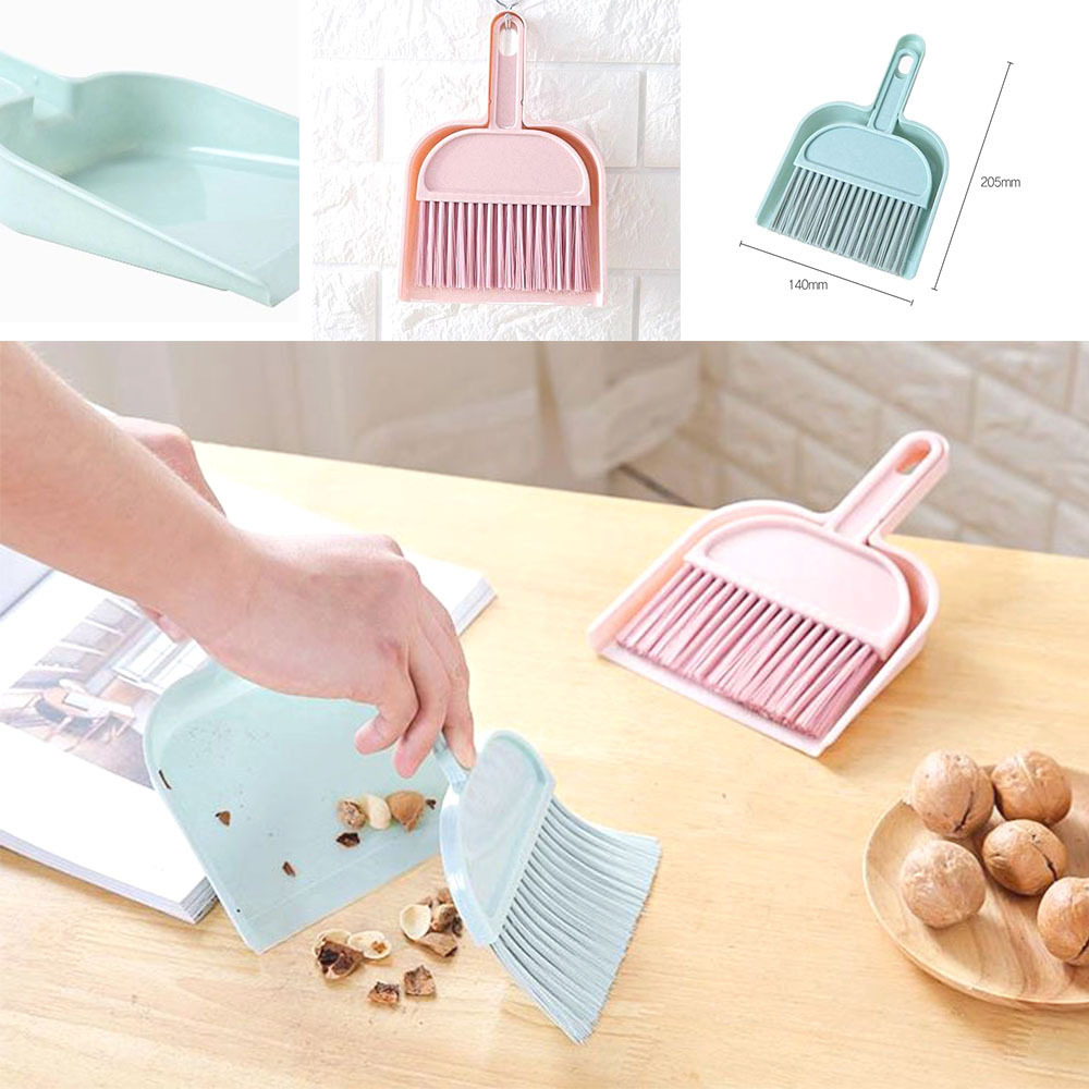 깜찍한 미니 청소세트 공부방 책상 빗자루 쓰레받이 - 상품 이미지