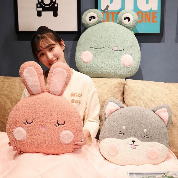 무릎담요 극세사담요 양면담요 쿠션담요 미니담요 차량쿠션 낮잠베게 장꾸 애니멀 핸드워머 쿠션담요 - 메인 이미지