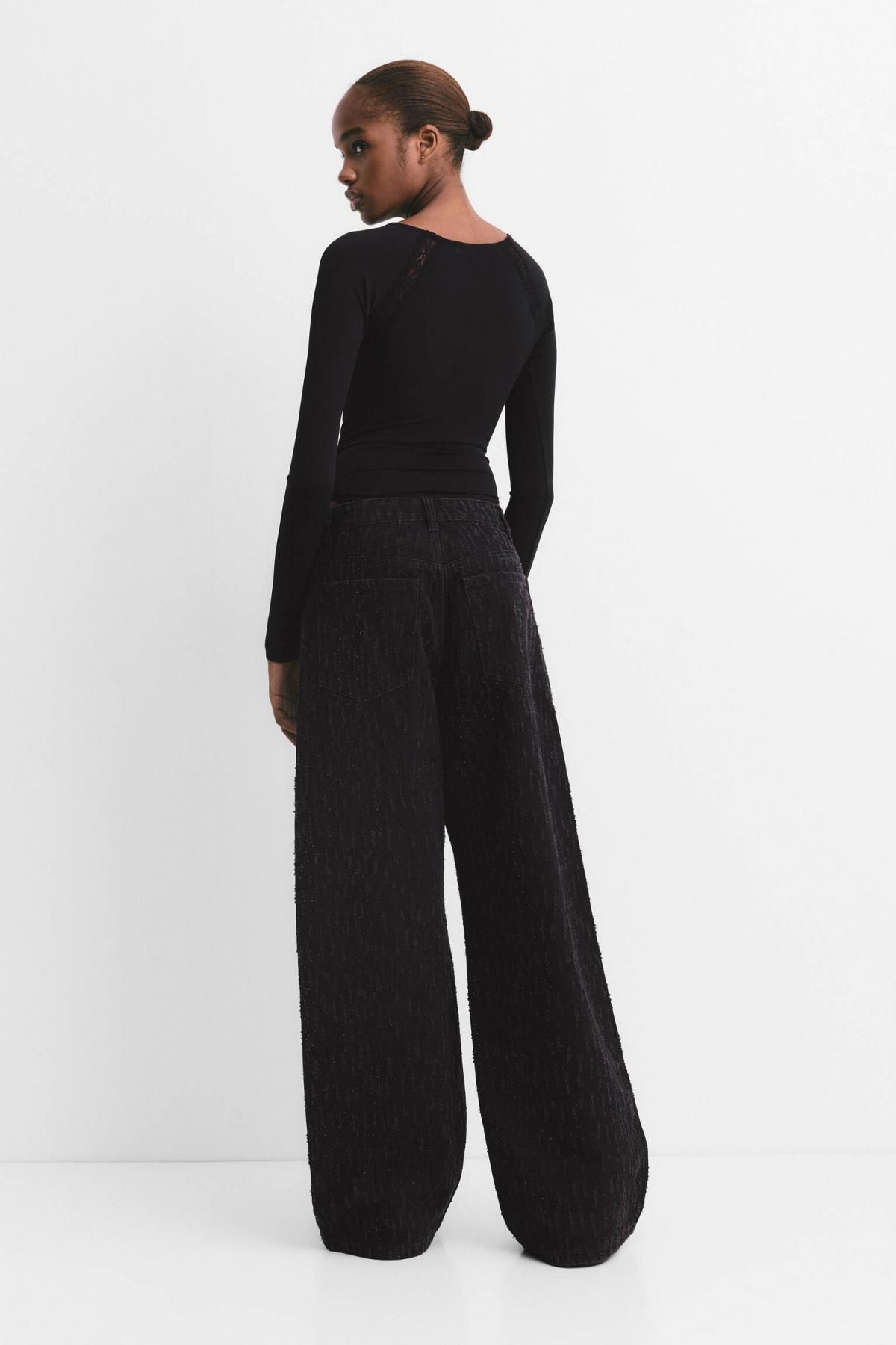 풀앤베어 레이스 시크 블랙 롱슬리브 바디수트 7150/436 BLACK - 상세 이미지 3