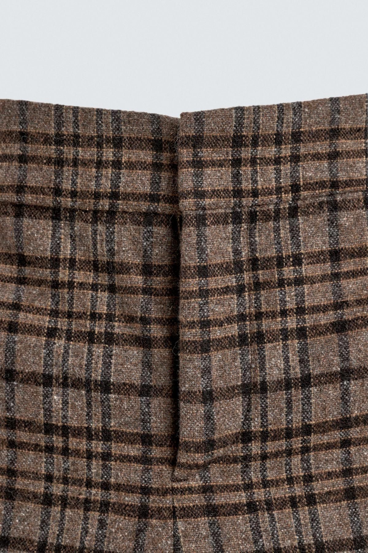 자라 체크 플레어핏 울 팬츠 X 해리 램버트 디즈니 6929/510 KHAKI - 상세 이미지 4
