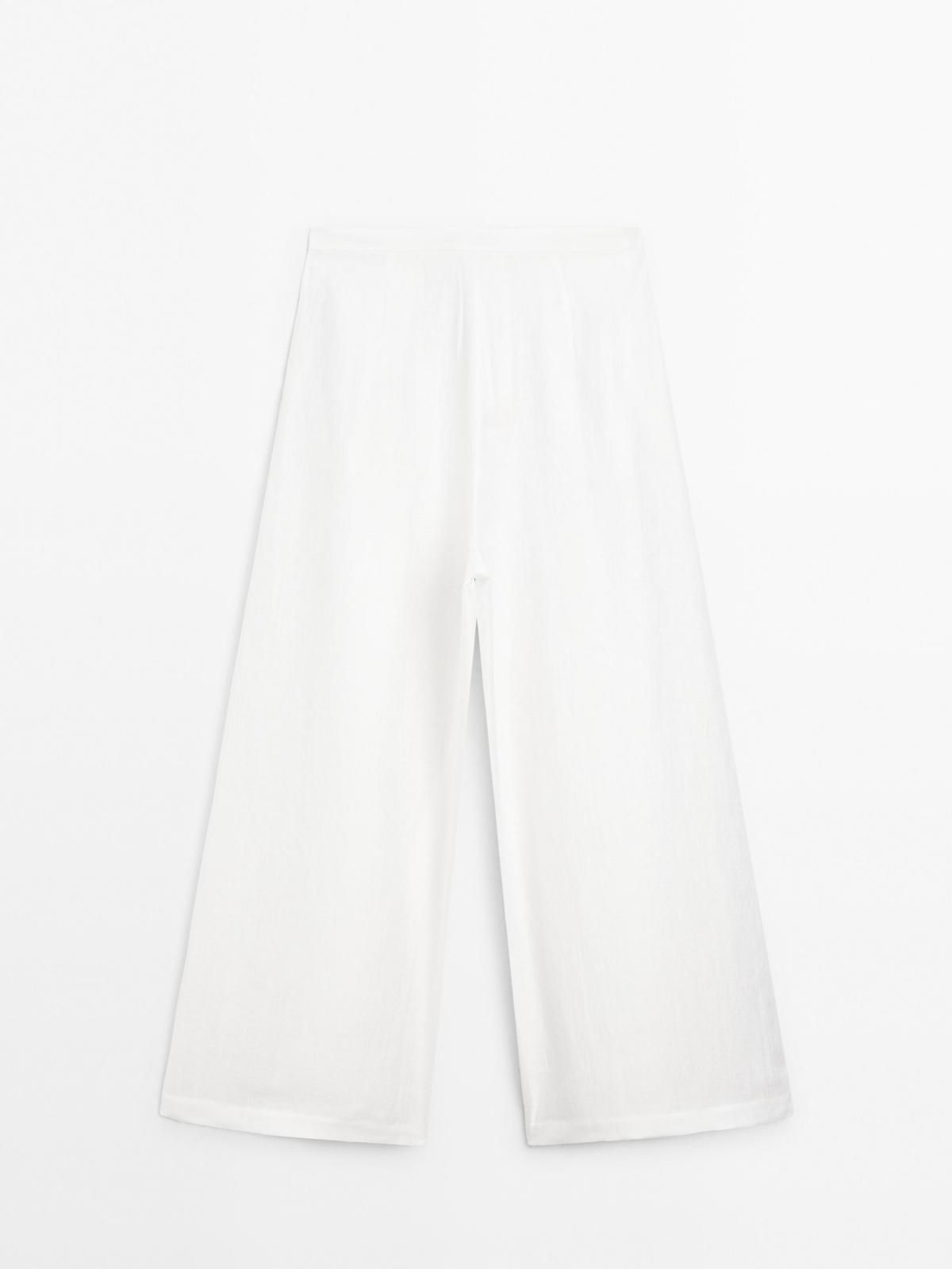 마시모두띠 린넨블렌드 와이드핏 볼륨 팬츠 5072/665 WHITE - 상세 이미지 2