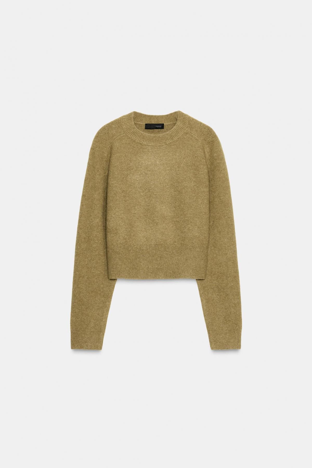자라 소프트 라운드넥 니트 크롭 스웨터 5536/155 LIGHT GREEN - 상품 이미지