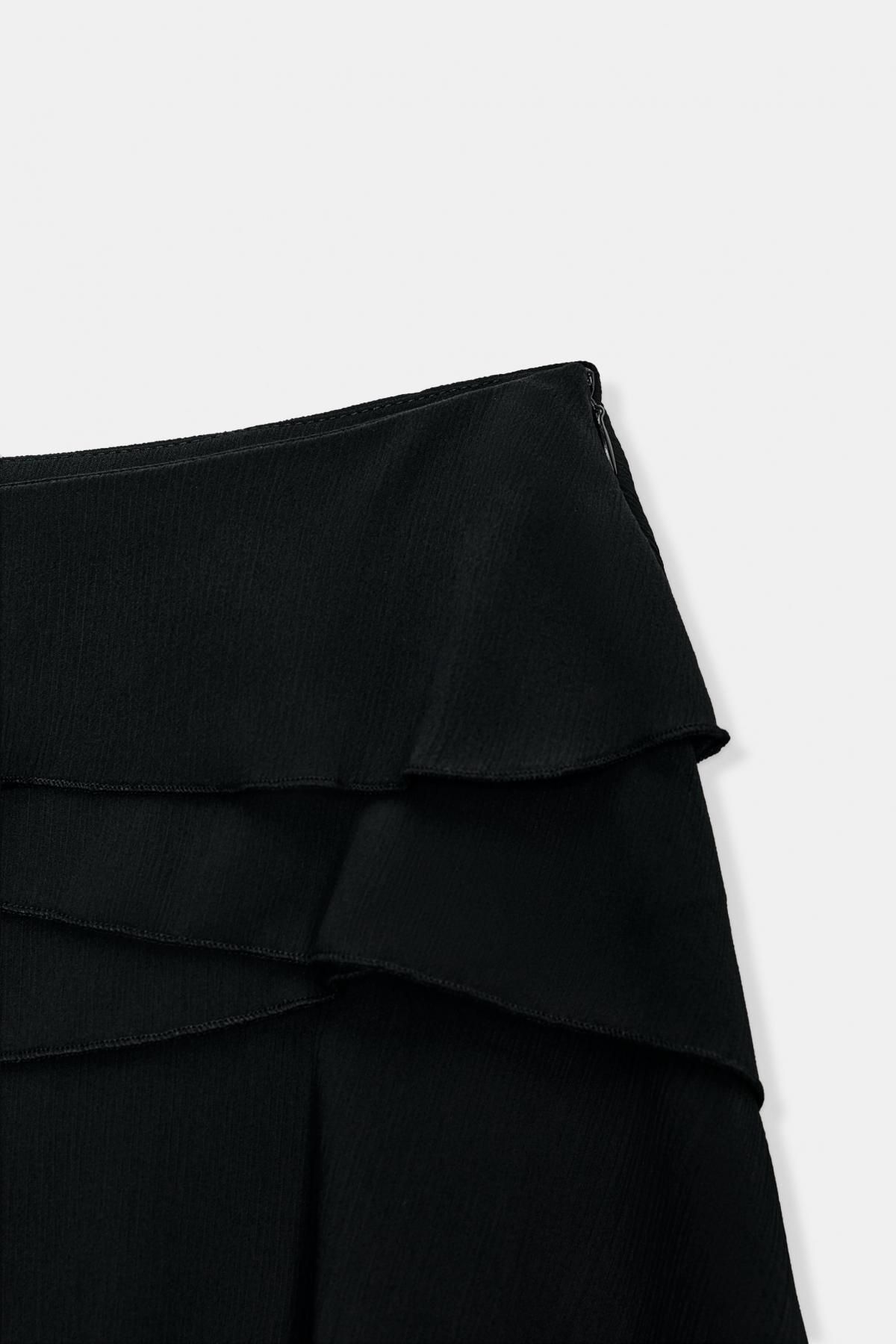 자라 러플 블랙 미니 스커트 팬츠 1165/360 BLACK 이미지 7