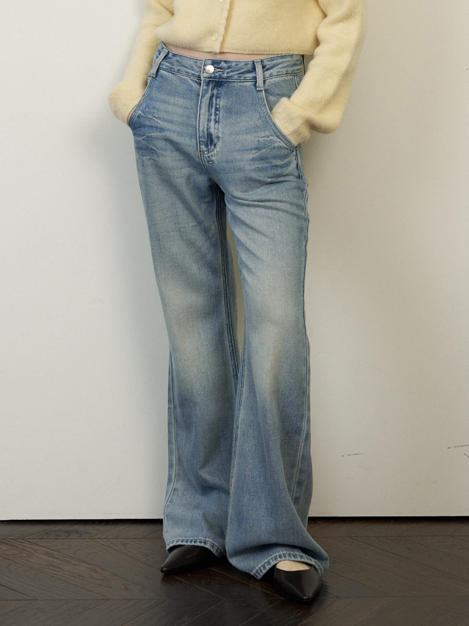 [엘씨브이] VINTAGE WASH BOOTSCUT DENIM PANTS_BLUE - 상세 이미지 5