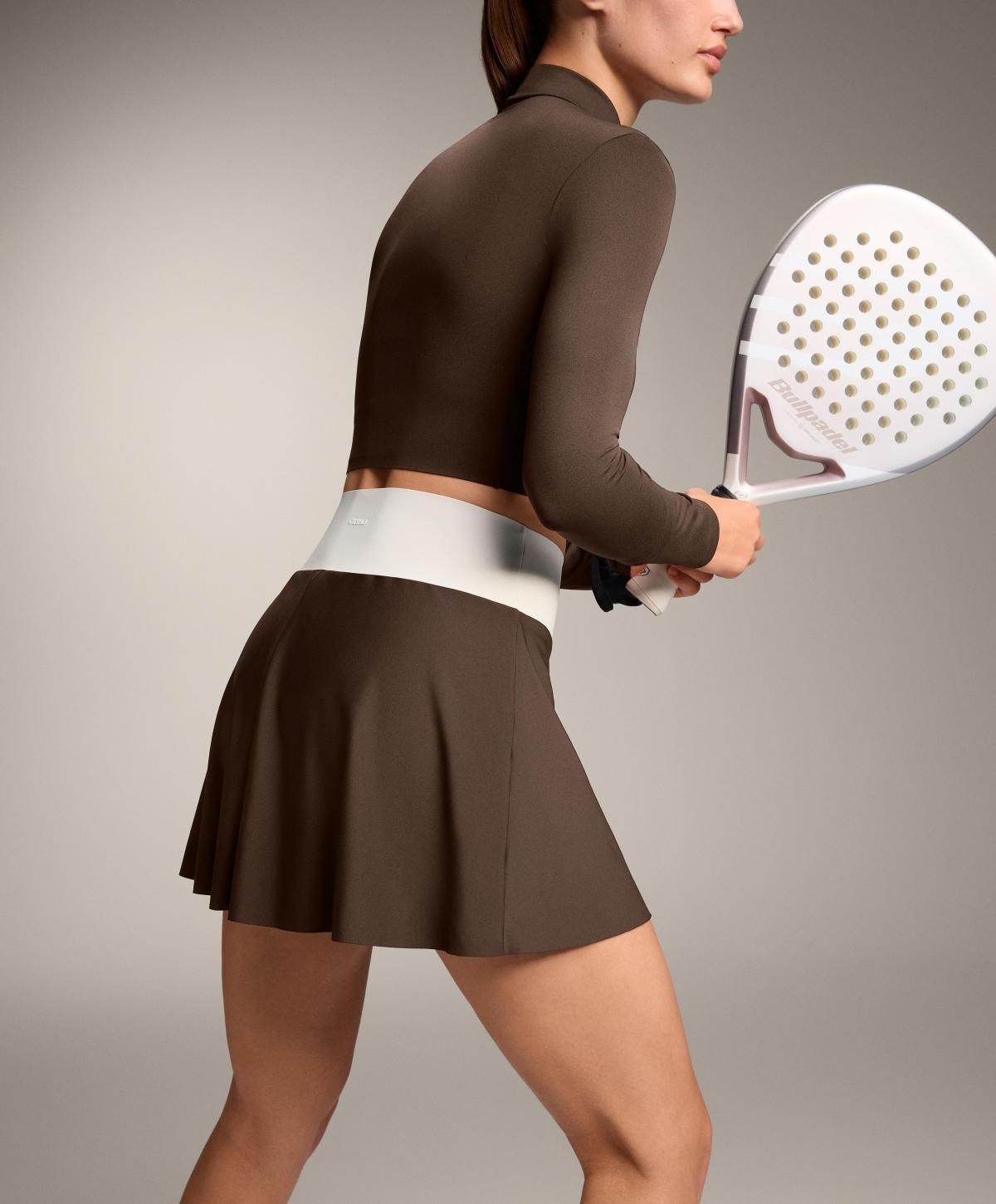 오이쇼 테크니컬 V웨이스트 미니 스커트 팬츠 0505/232 DARKREDDISH-BROWN - 상세 이미지 4